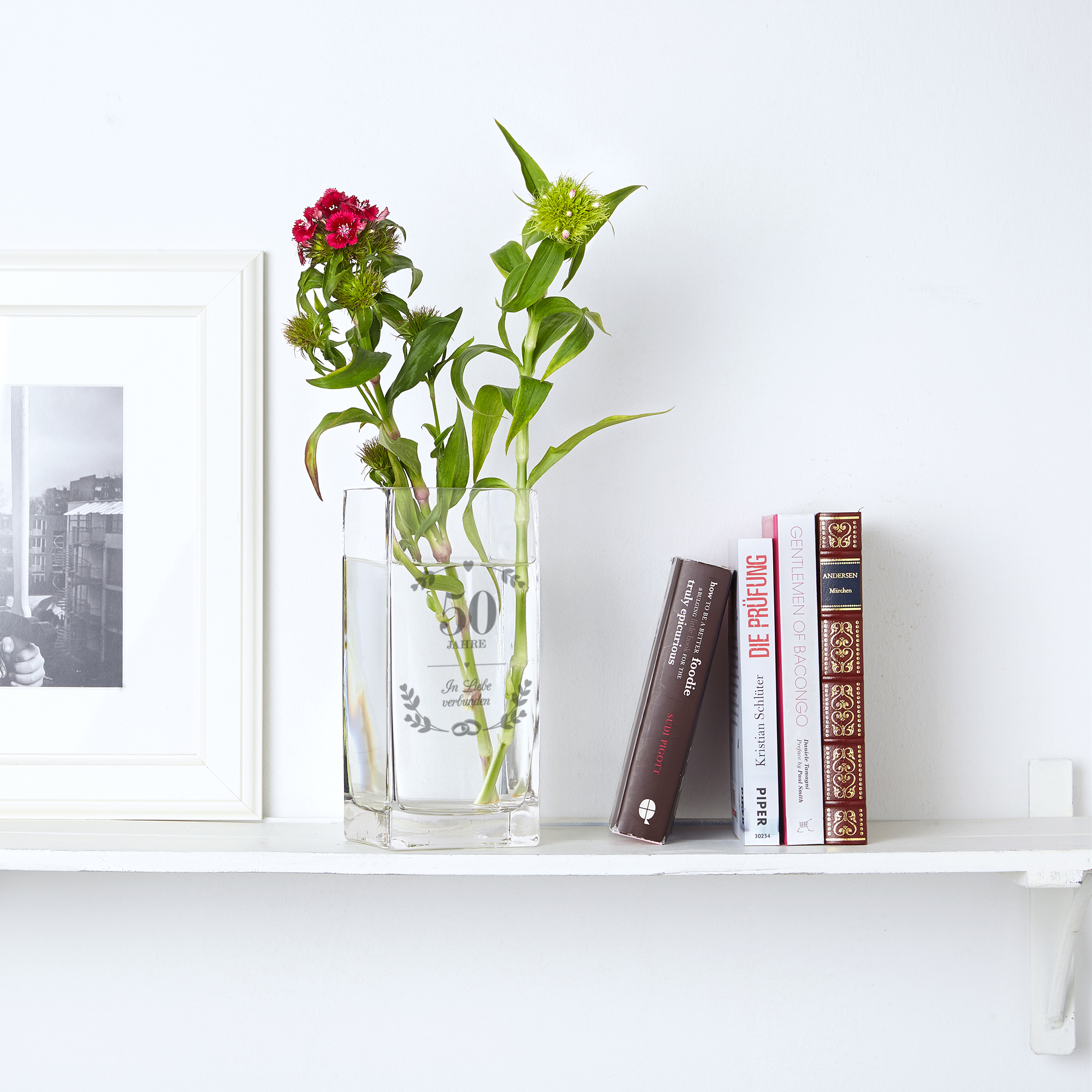 Eckige Vase - Goldene Hochzeit 0006-0019-88-AZ - 1