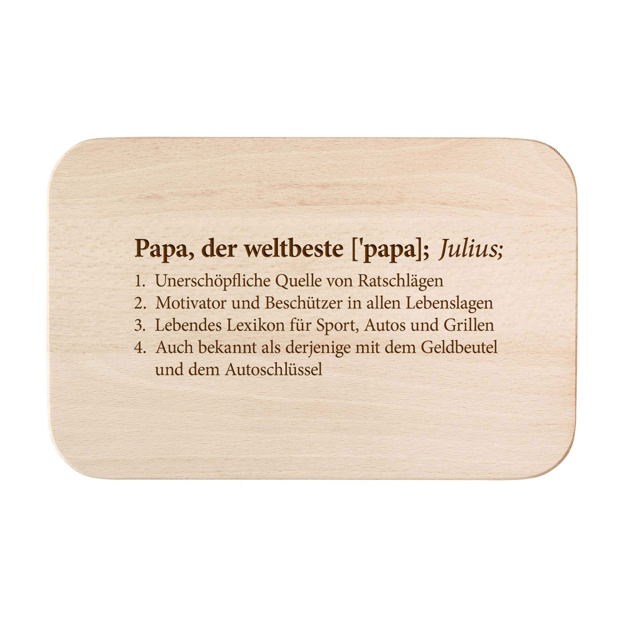 Frühstücksbrettchen Set mit Gravur - Definition Eltern - Personalisiert Frühstücksbrettchen Set mit Gravur - Definition Eltern - Personalisiert