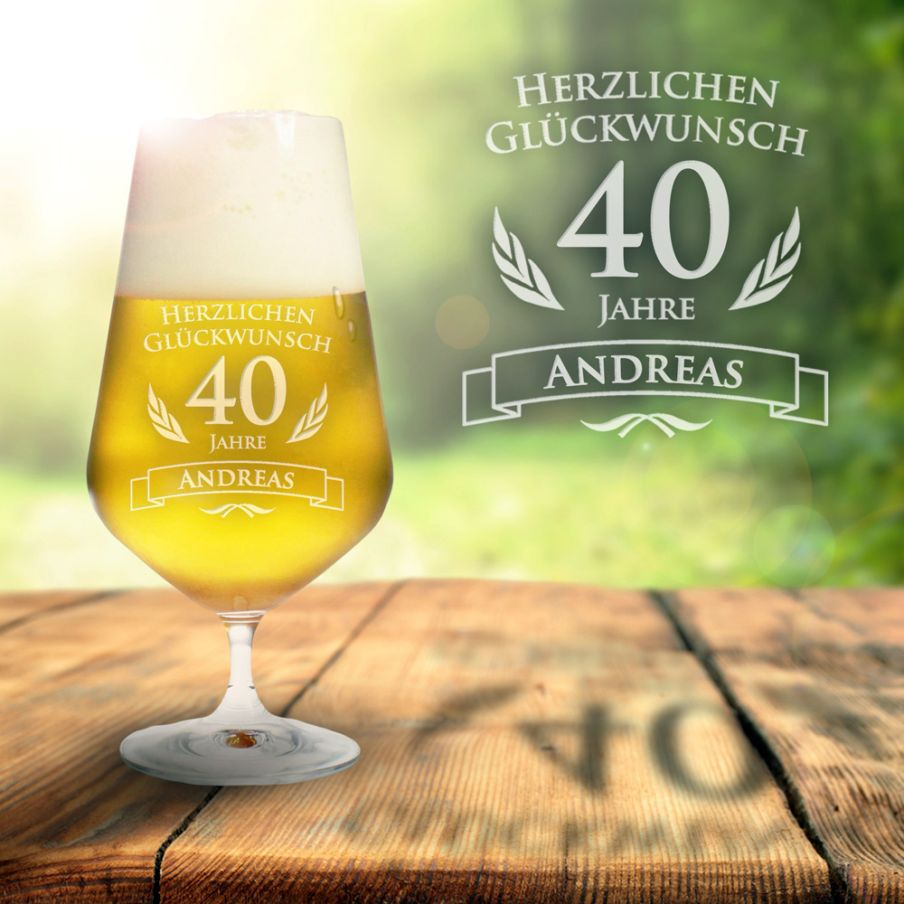 Bierglas zum 40. Geburtstag 1315