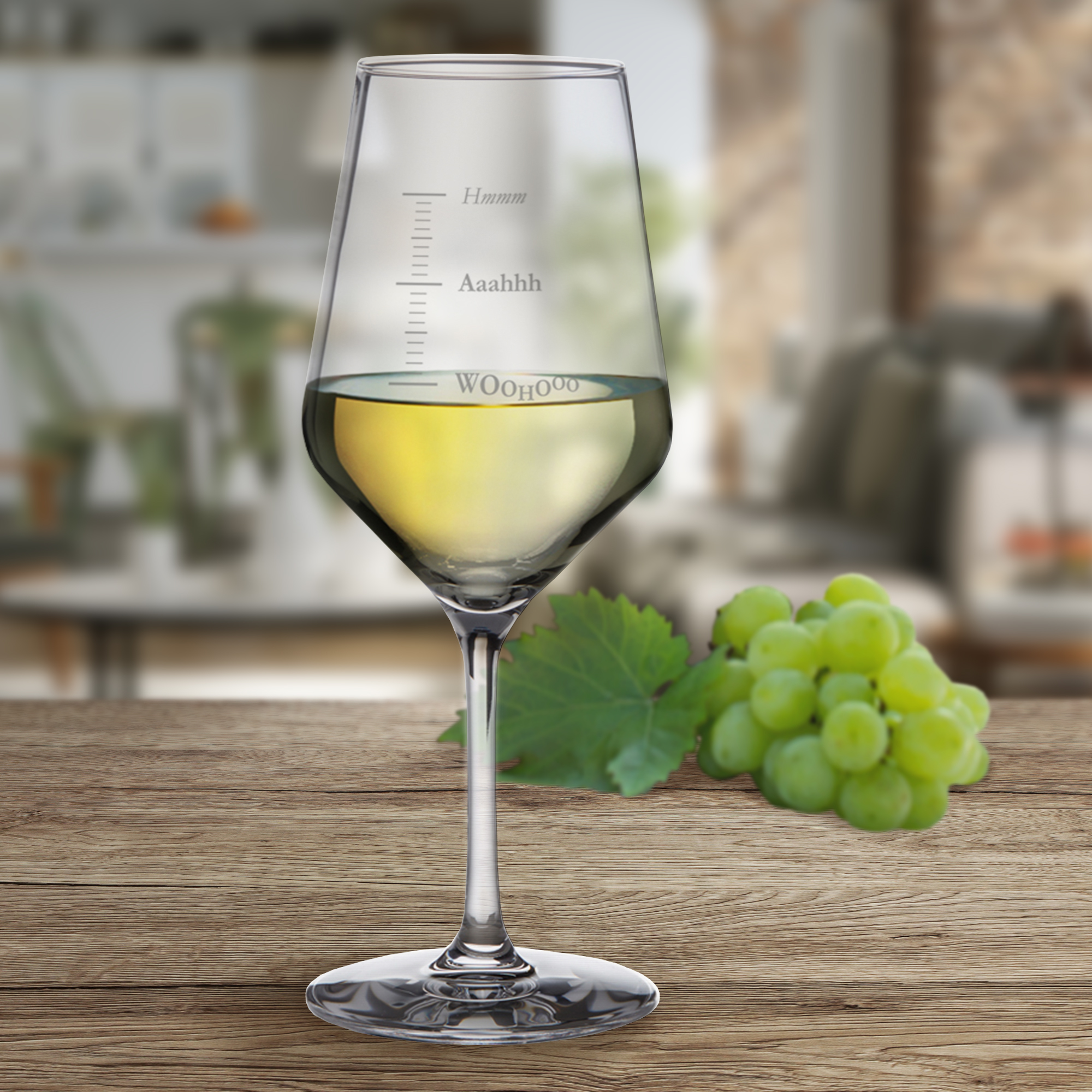 Weißweinglas mit Gravur - Woohooo 3284