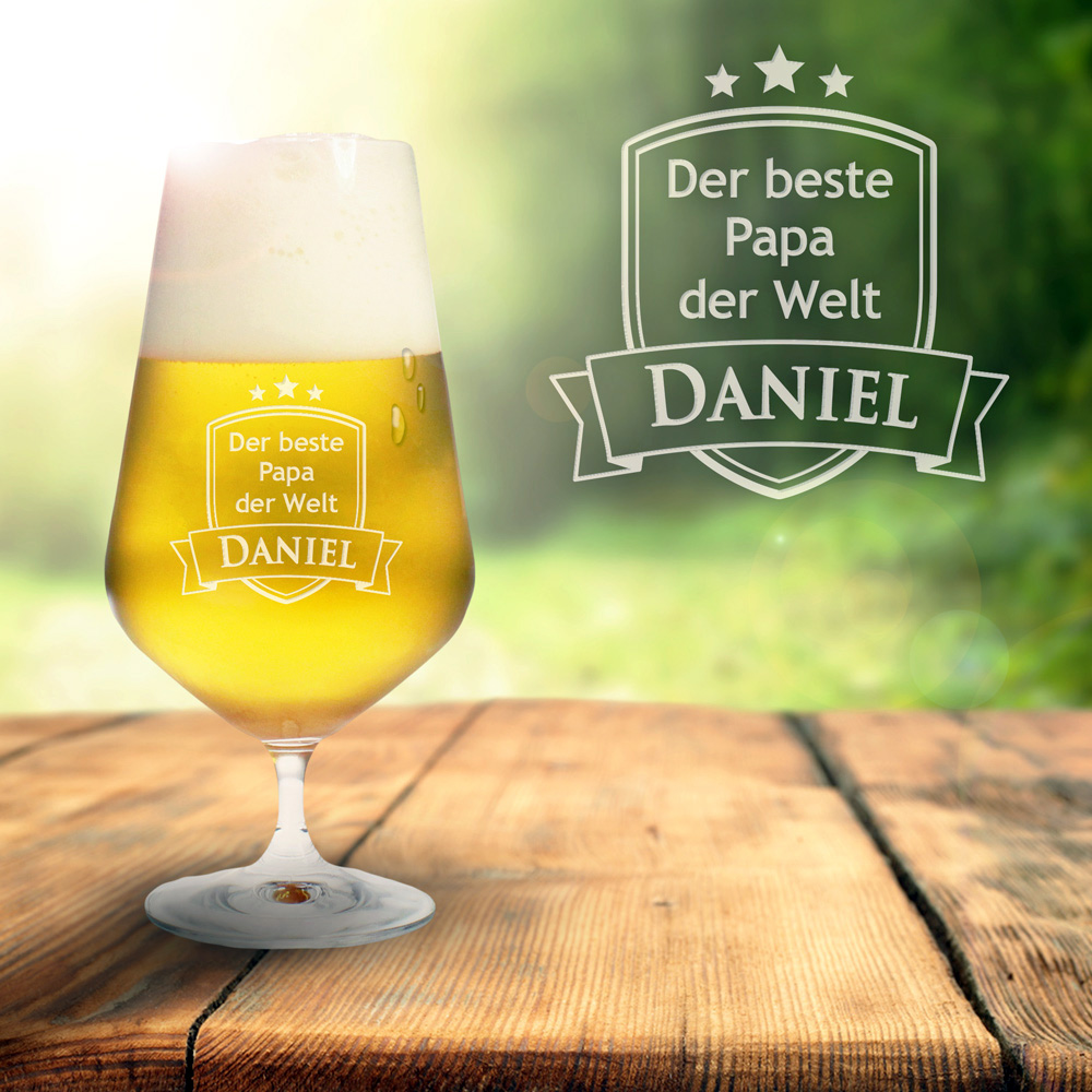 Bierglas mit Gravur - Bester Papa 1289