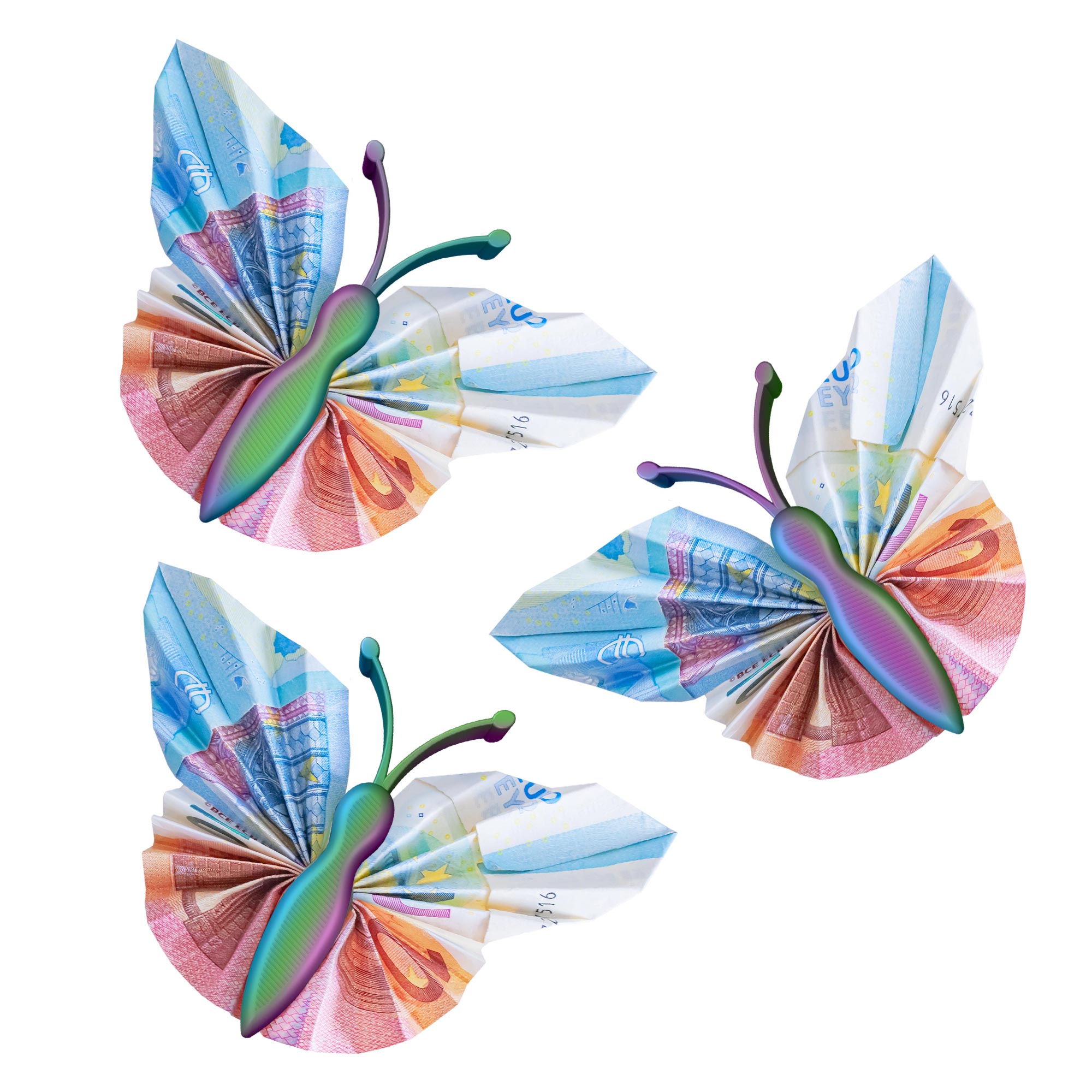 Geldgeschenk Schmetterling Farbverlauf – 3er Set Geschenkverpackung für Geld Geldgeschenk Schmetterling Farbverlauf – 3er Set Geschenkverpackung für Geld
