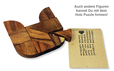 Graviertes Holz Puzzle Herz - Nur Du 1877 - 2