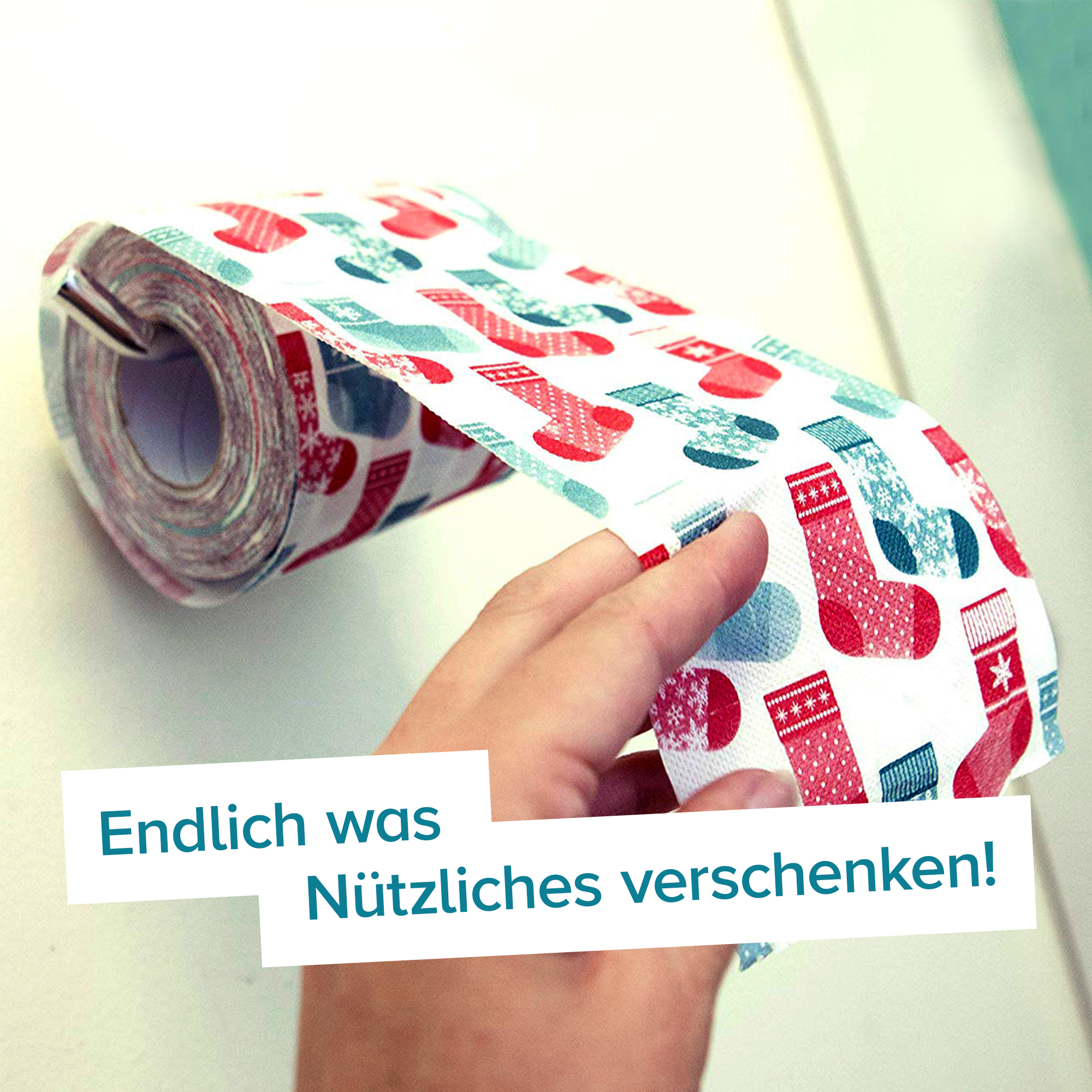 Bedrucktes Toilettenpapier - Weihnachtsstrumpf - 2er Set 4004 - 9