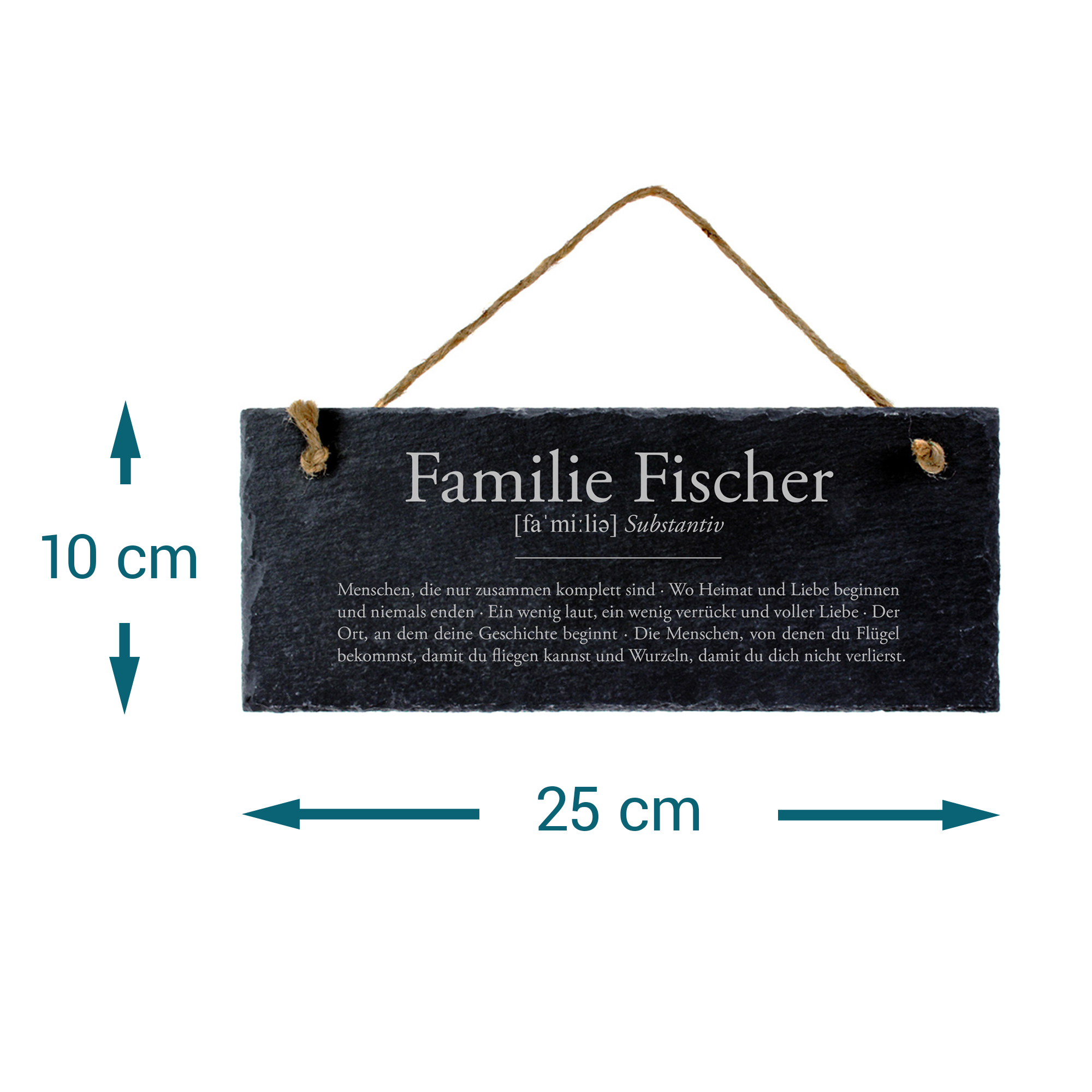 Schiefertafel mit Gravur - Definition Familie 4012 - 8