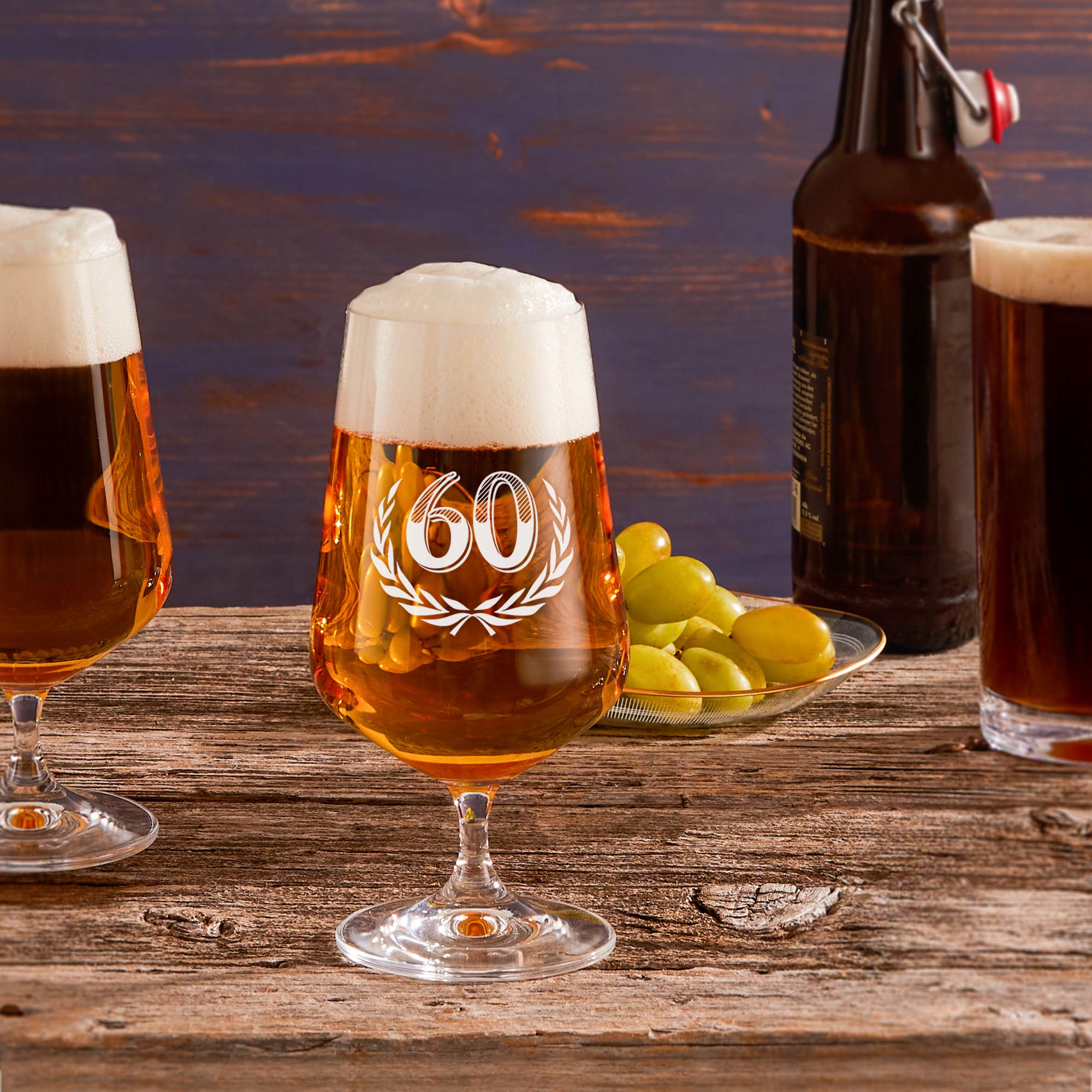 Bierglas mit Gravur zum 60. Geburtstag