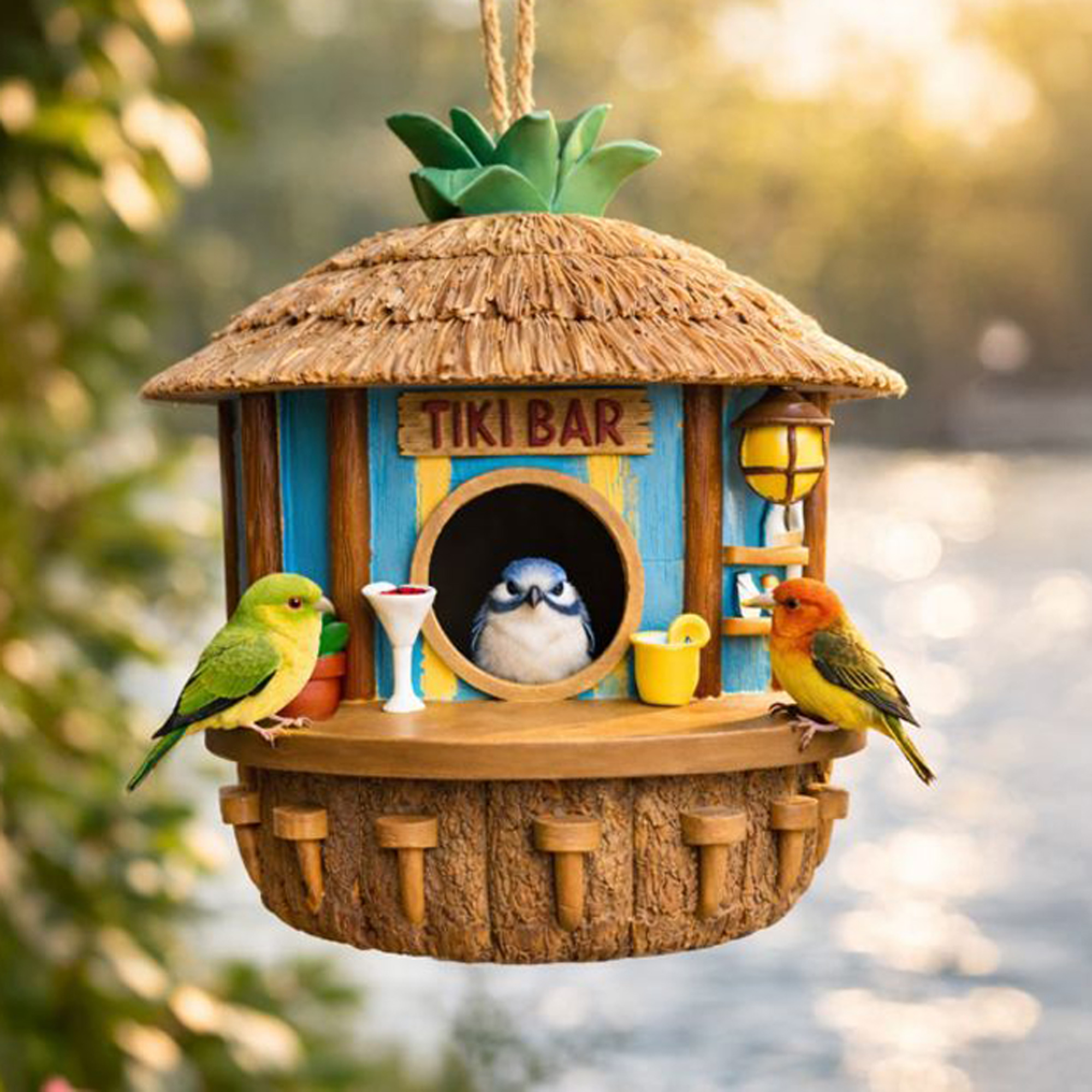 Tikibar Vogelhaus - Nistkasten & Futterhaus für Vögel