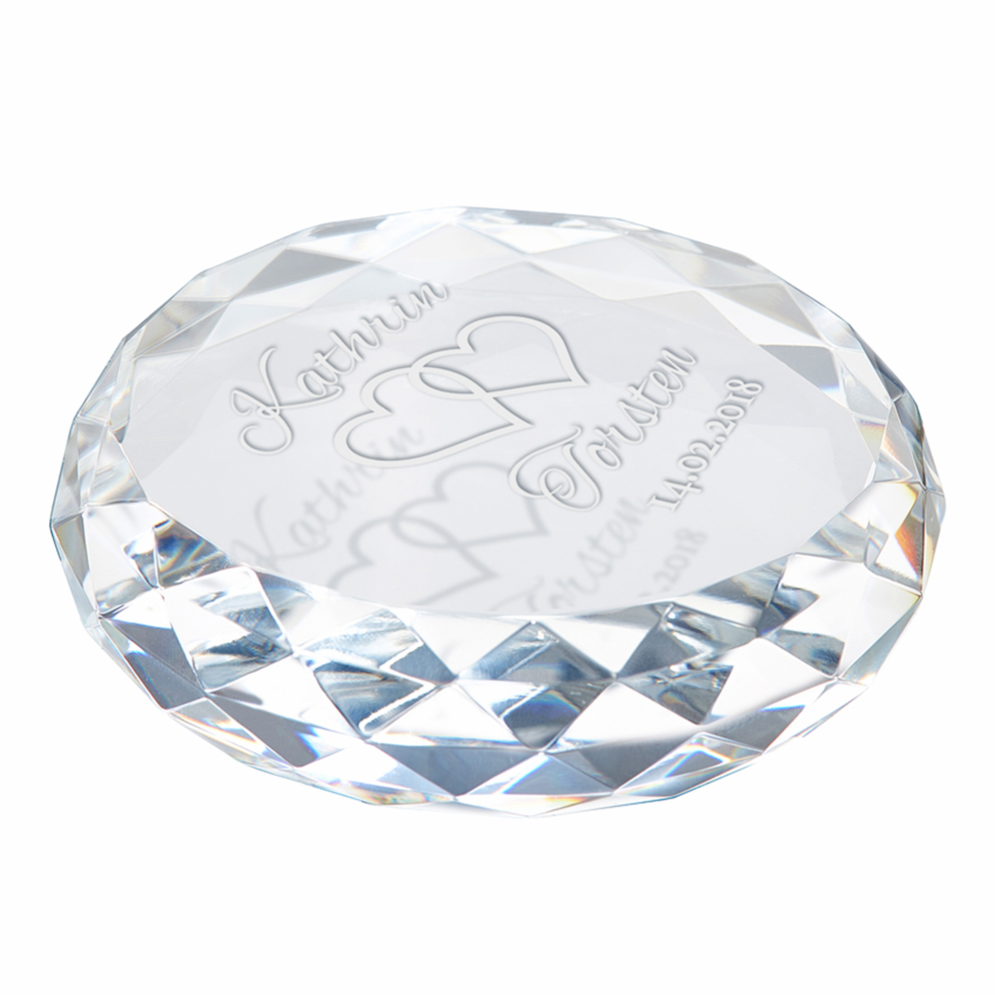 Kristall mit Gravur zur Hochzeit 4132 - 6