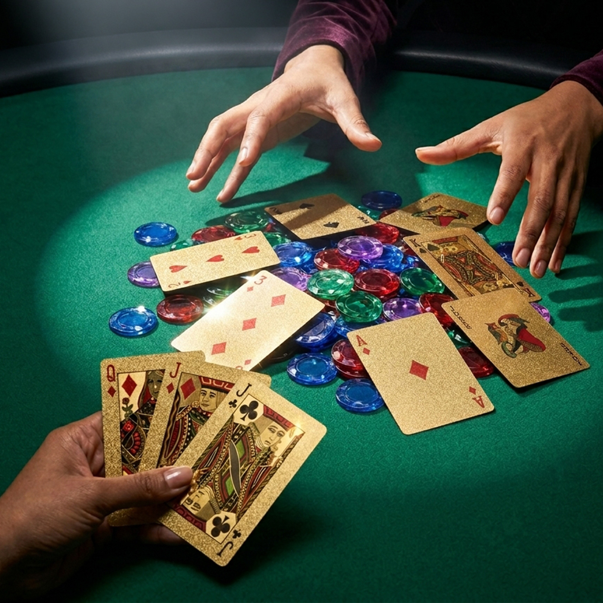Goldene Spielkarten Deluxe in edler Verpackung