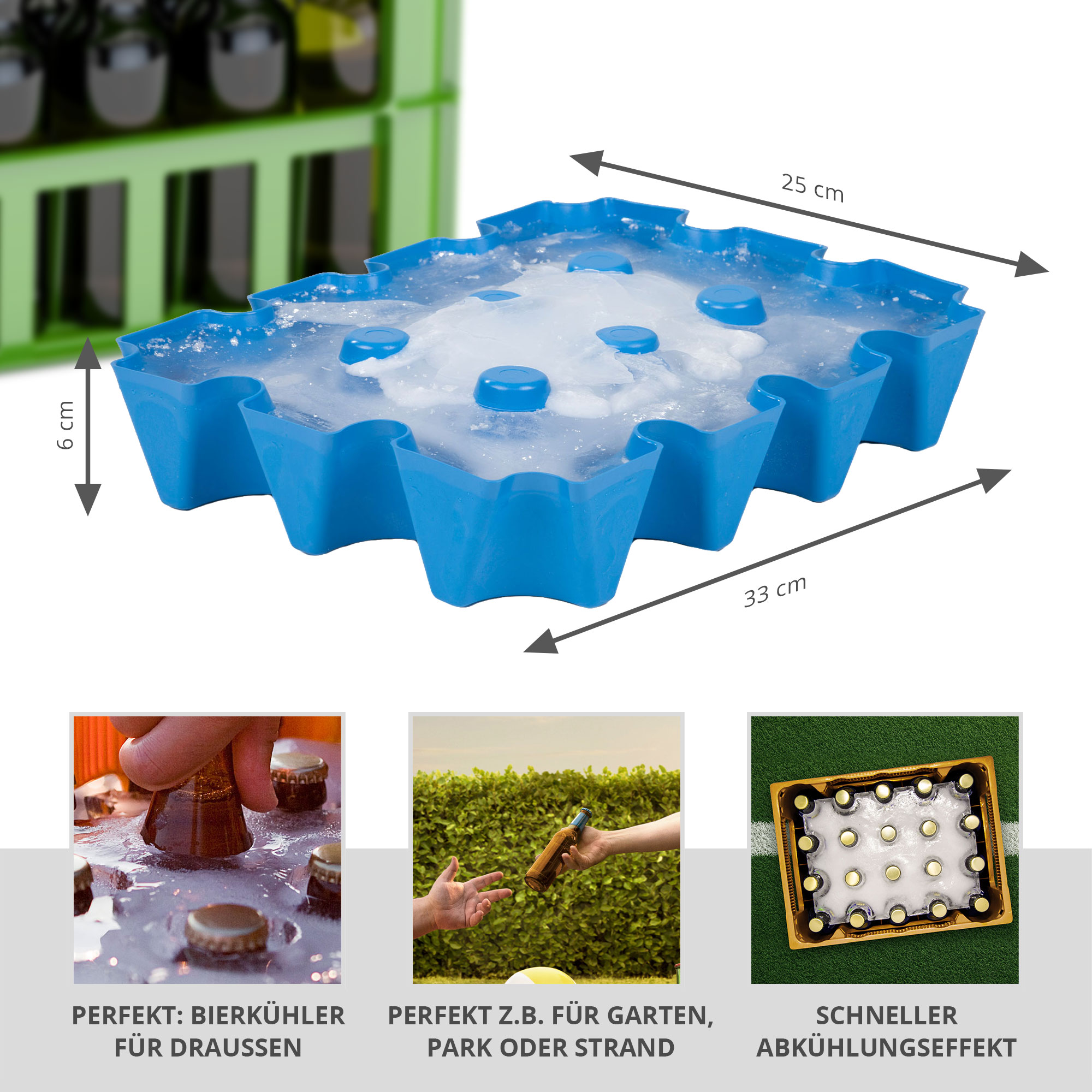 Bierkühler - Eisblockform für Bierkisten - 0,5 l Flaschen Bierkühler - Eisblockform für Bierkisten - 0,5 l Flaschen