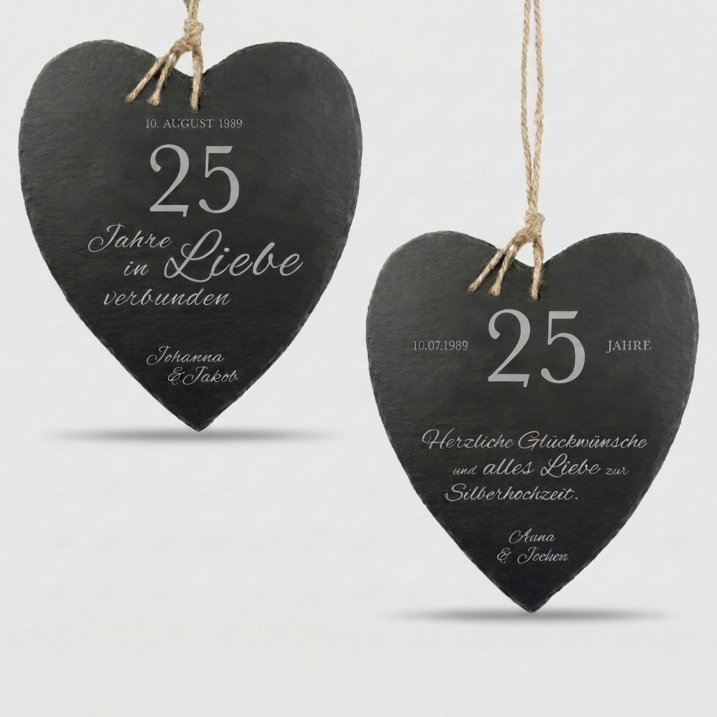 Schieferherz zur Silberhochzeit Schieferherz zur Silberhochzeit