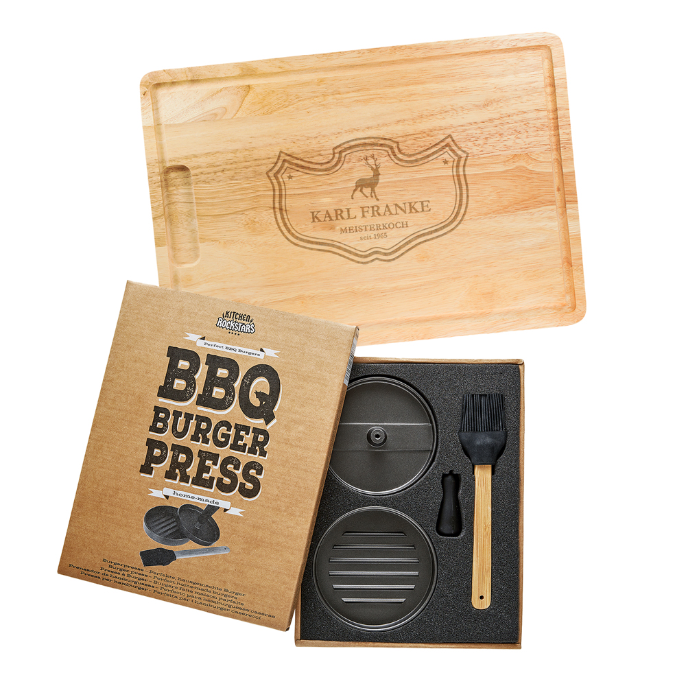 Burgerpresse mit Schneidebrett Grillset - Meisterkoch 3566 - 2