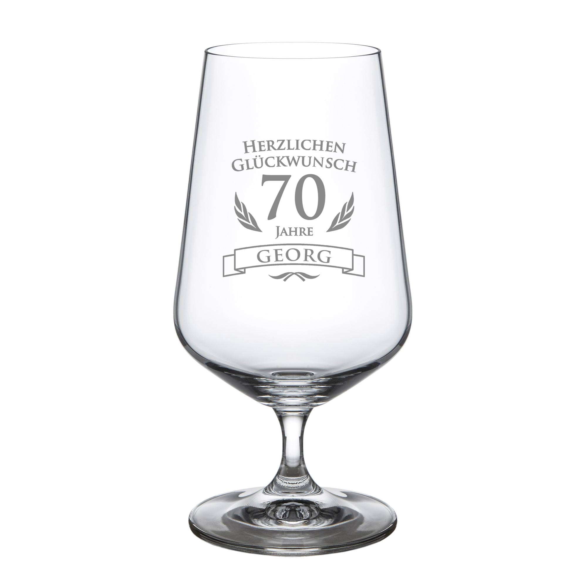 Bierglas zum 70. Geburtstag