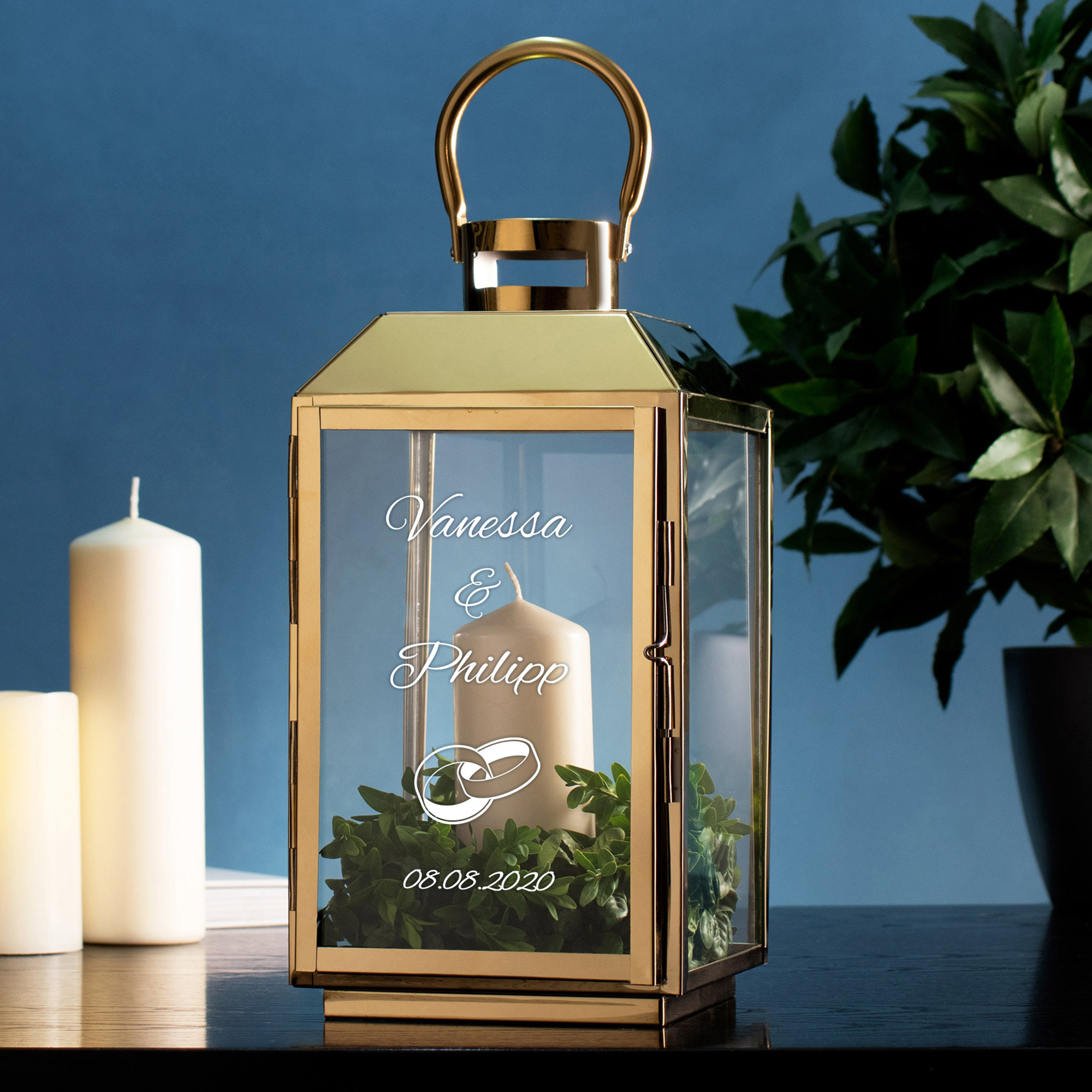 Gold Laterne zur Hochzeit 4180