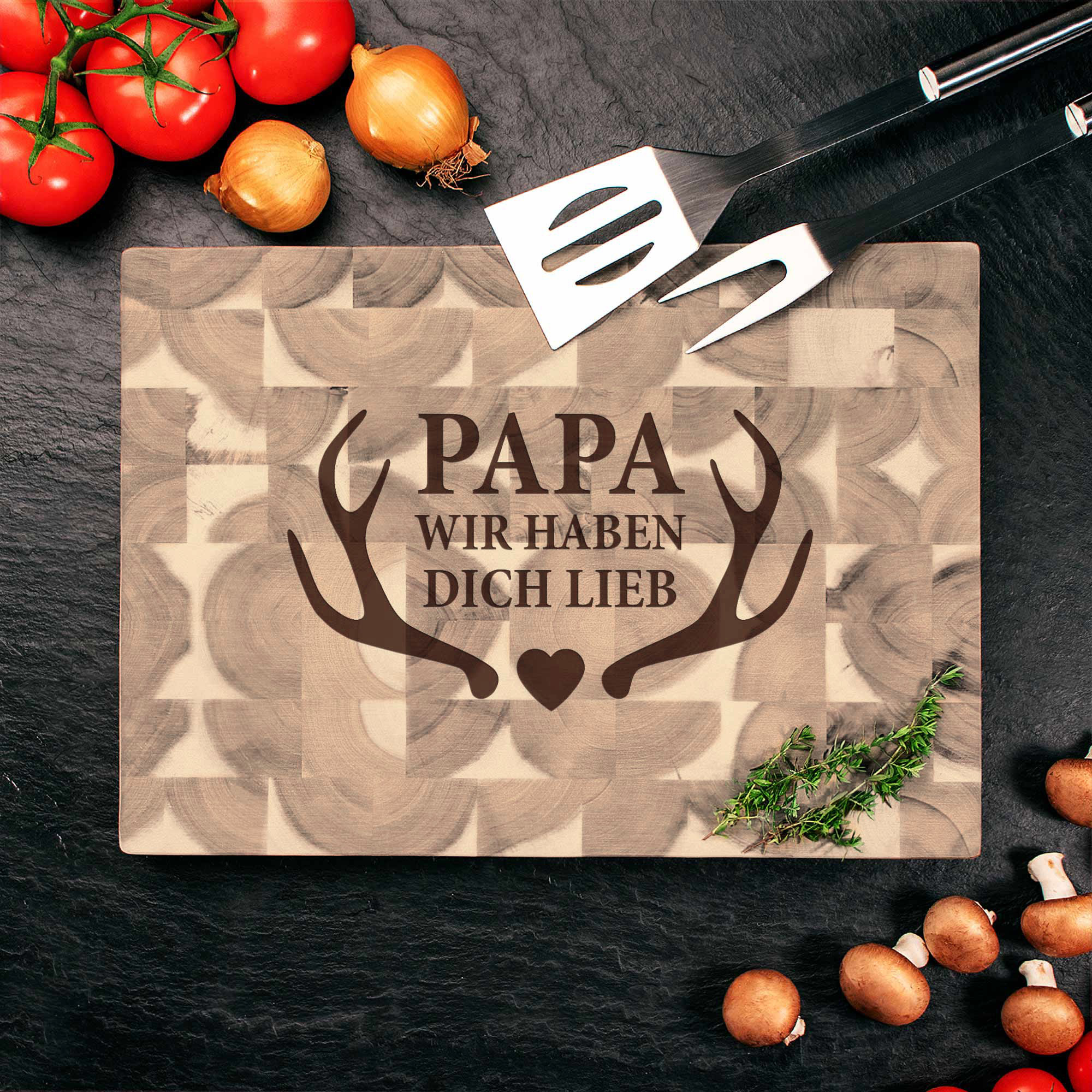 Servierbrett mit Gravur für Papa - Geweih 4187 Servierbrett mit Gravur für Papa - Geweih 4187