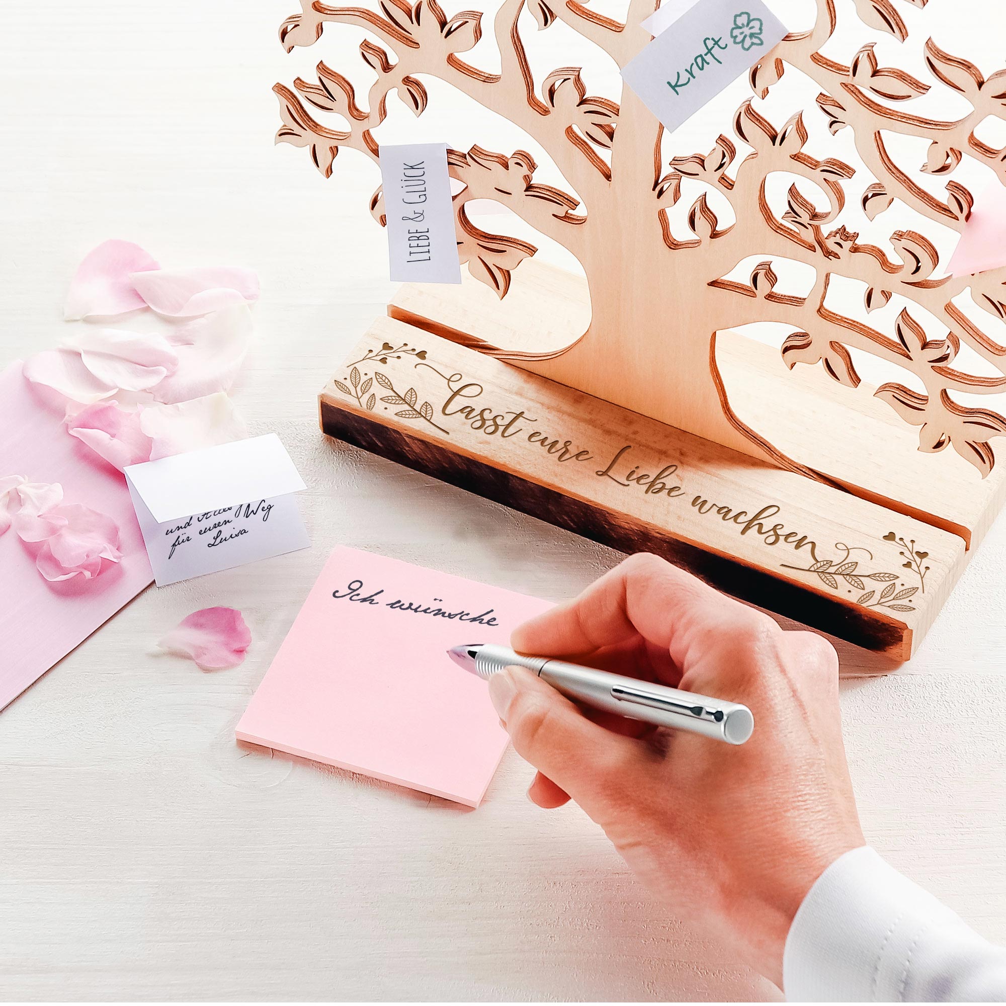 Kleiner Geldbaum mit Gravur zur Hochzeit