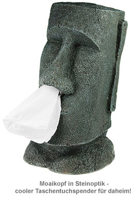 Moai Taschentuchspender - Steingesicht 2750 - 2