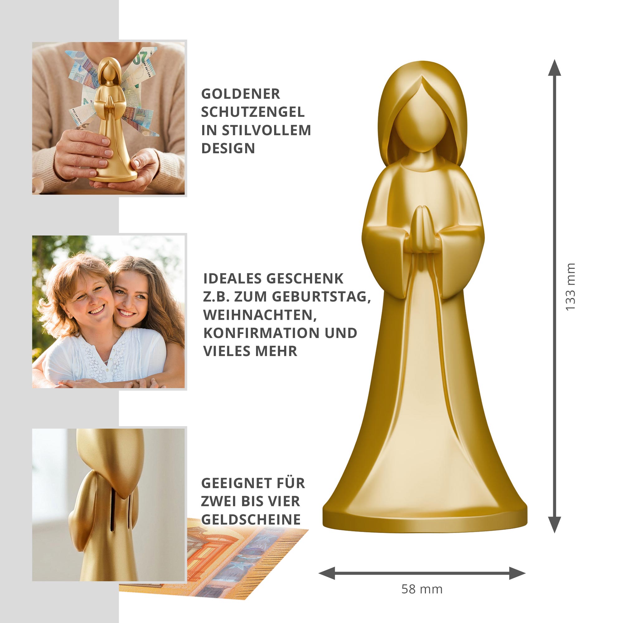 Schutzengel des Glücks - Geldgeschenk Engel Gold Schutzengel des Glücks - Geldgeschenk Engel Gold