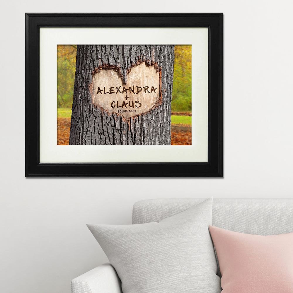 Herz im Baum Herbstbild - personalisiert 2709