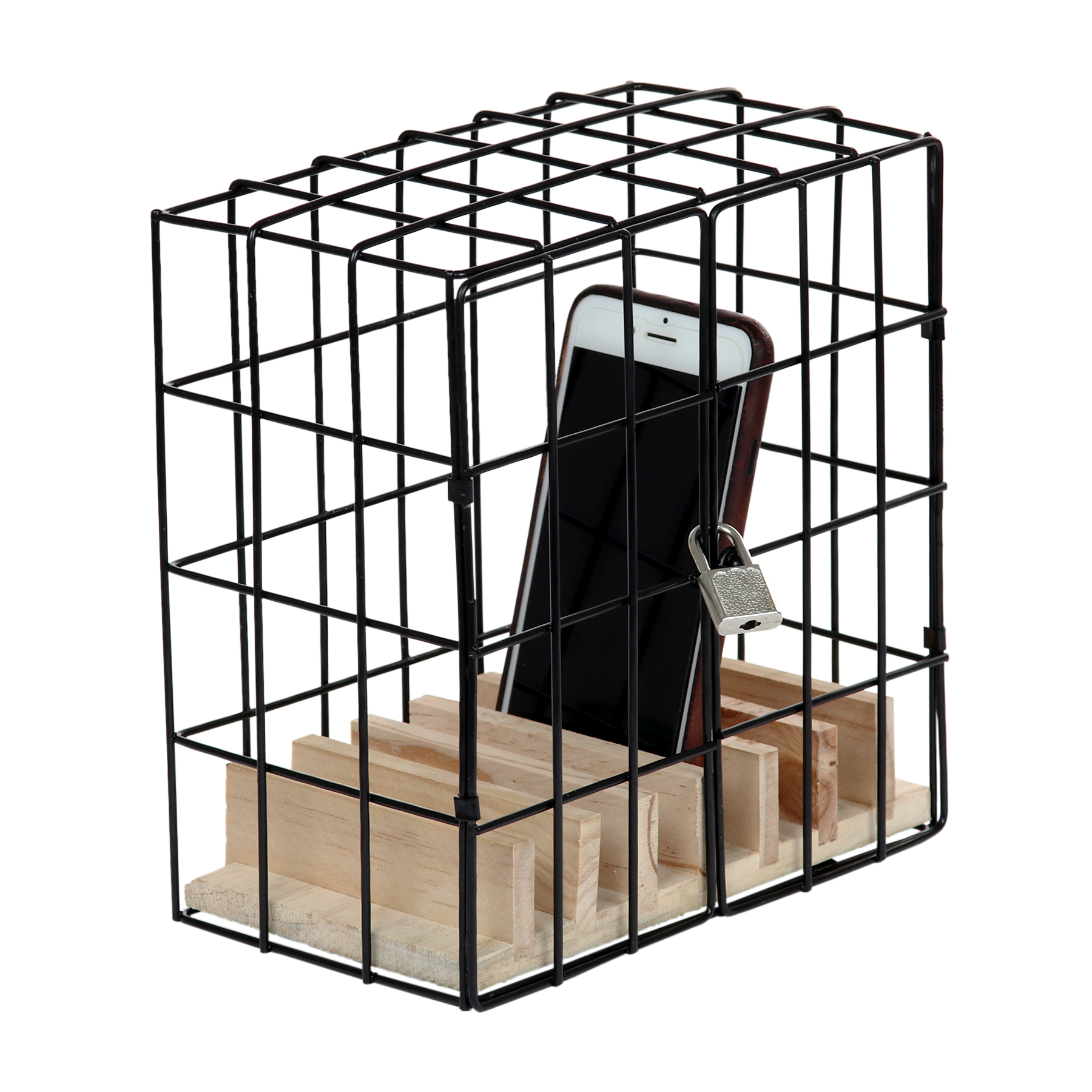 Gefängnis für Handys Kreatives Handy Gefängnis Handy Handy Käfig Lock Up  Safe Smartphone Stand Halter für Klassenzimmer Home Office Party - Blac