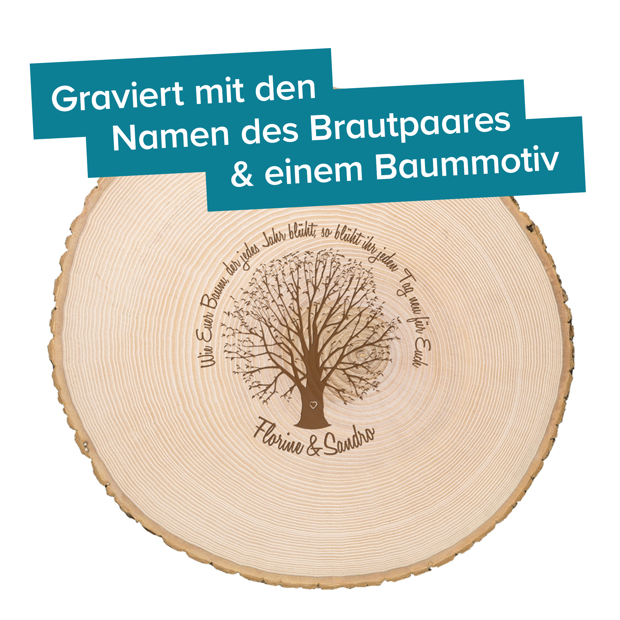 XXL Baumscheibe mit Gravur - Ehebaum