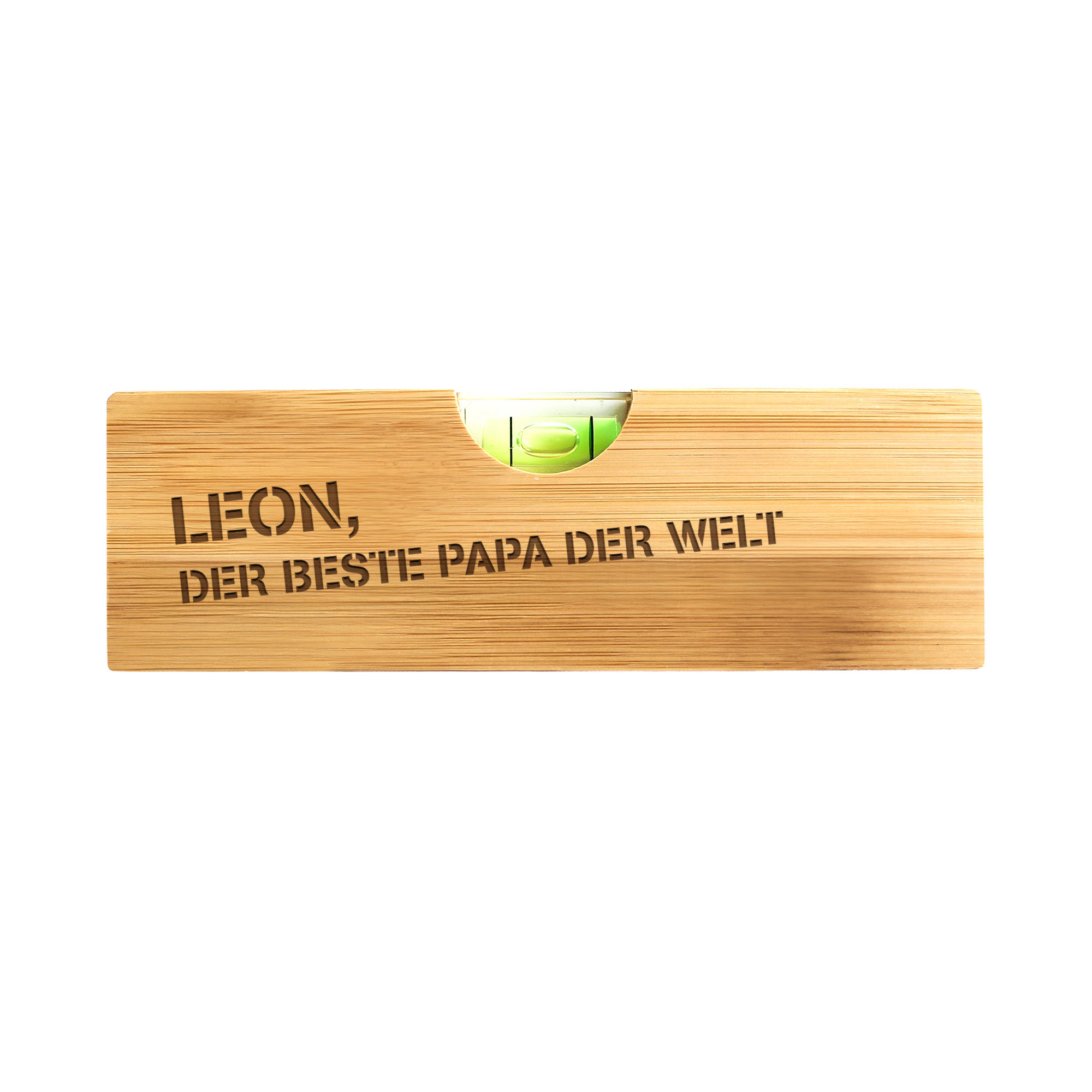 Wasserwaage mit Flaschenöffner graviert - Bester Papa