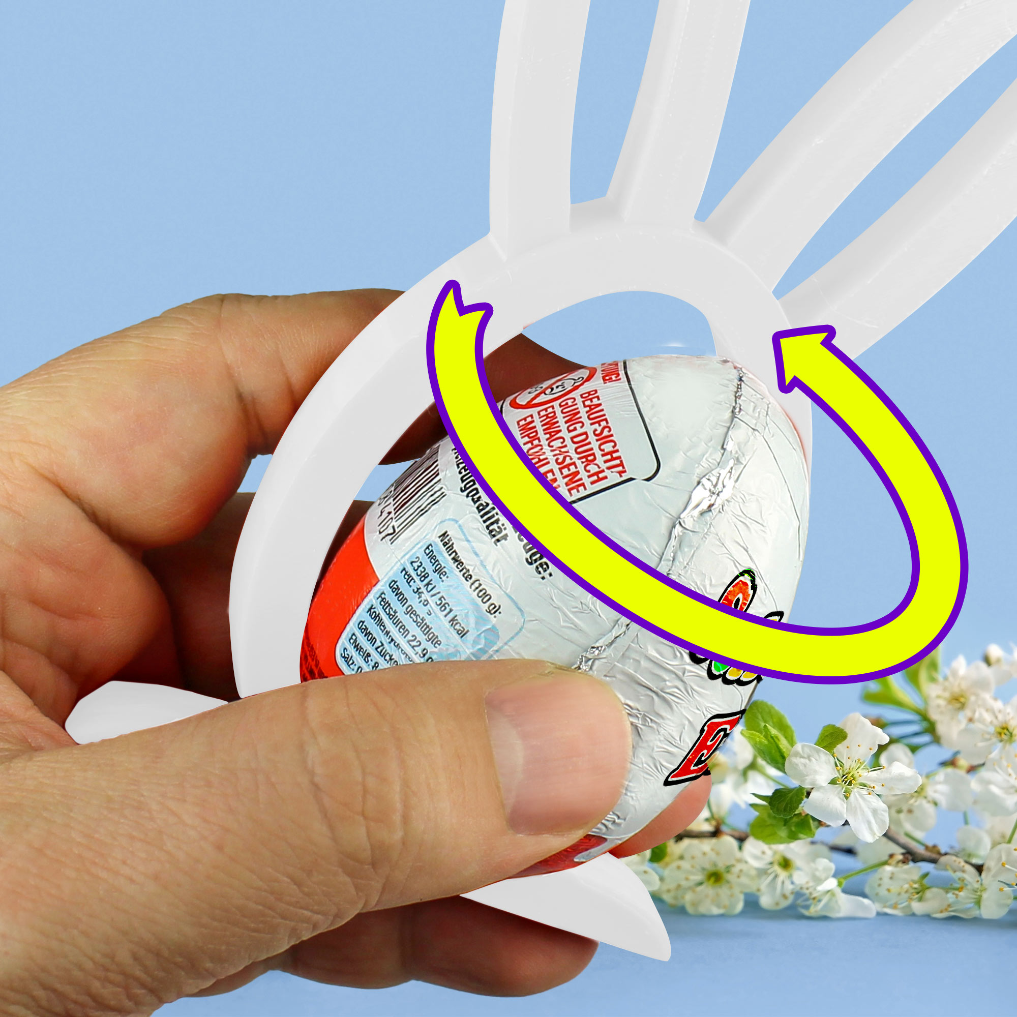 Osterhase Ü-Ei Halter Weiß - 3er Set