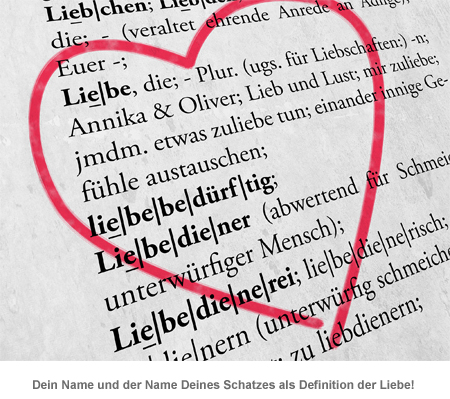 Liebesdefinition - personalisiertes Bild Weiß 2712 - 1