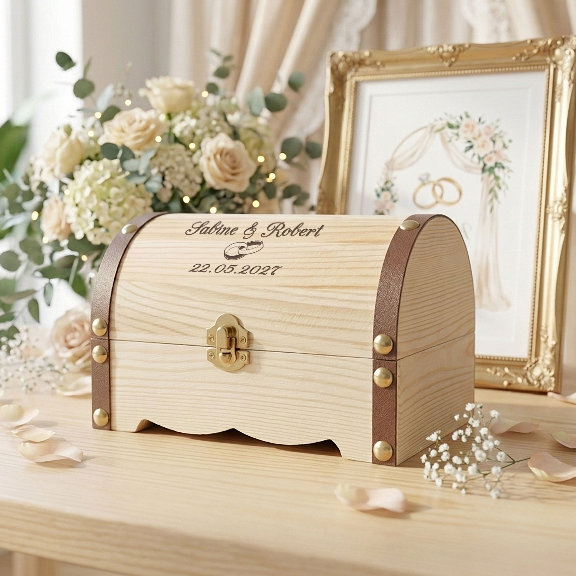 Geld Schatzkiste zur Hochzeit - Ringe