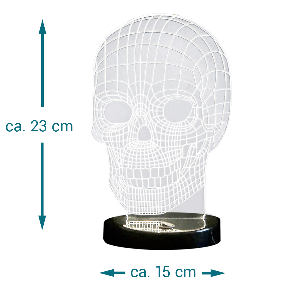 3D Tisch Leuchte - Totenkopf 3996 - 7