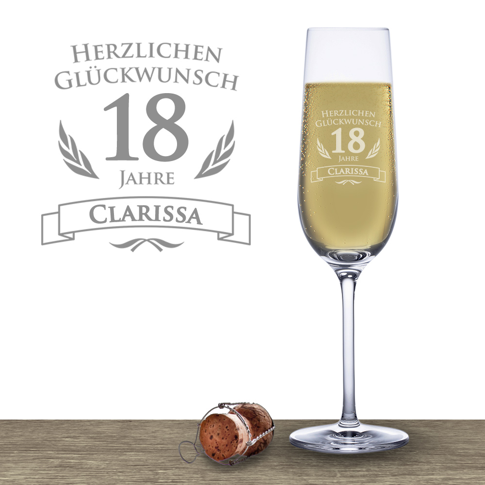 Sektglas zum 18. Geburtstag 1334