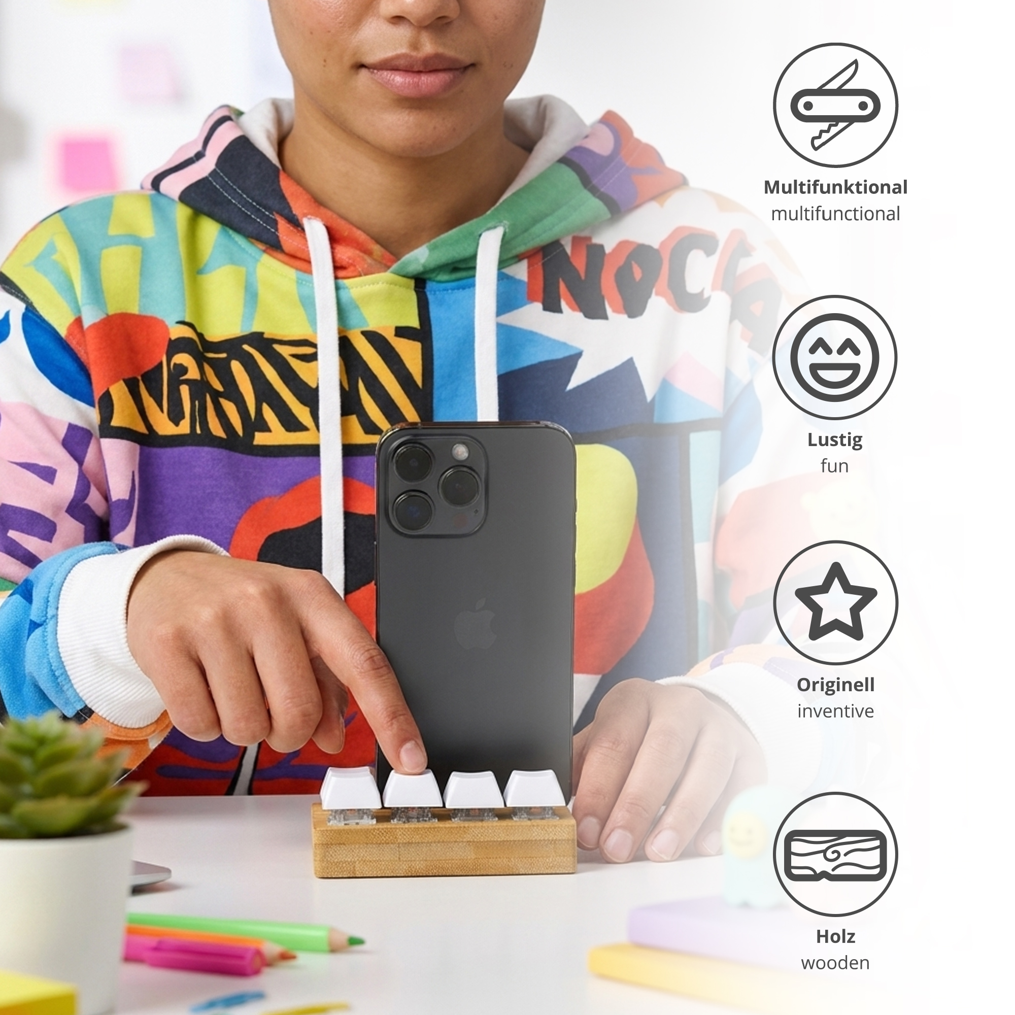 Fidget Tastatur - Anti Stress Spielzeug mit Smartphone Halter