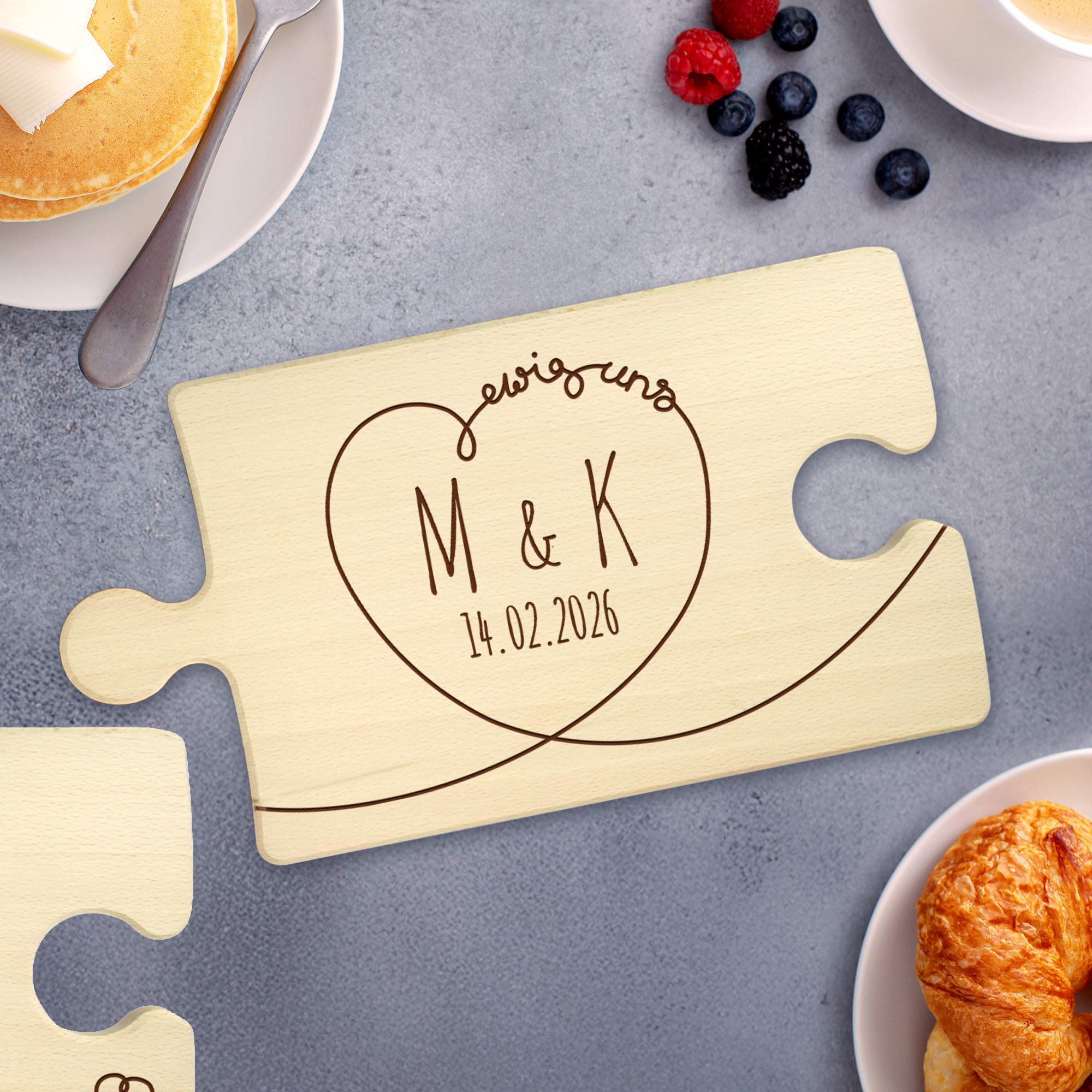 Personalisiertes Puzzle Brettchen Set - Ewig Dein