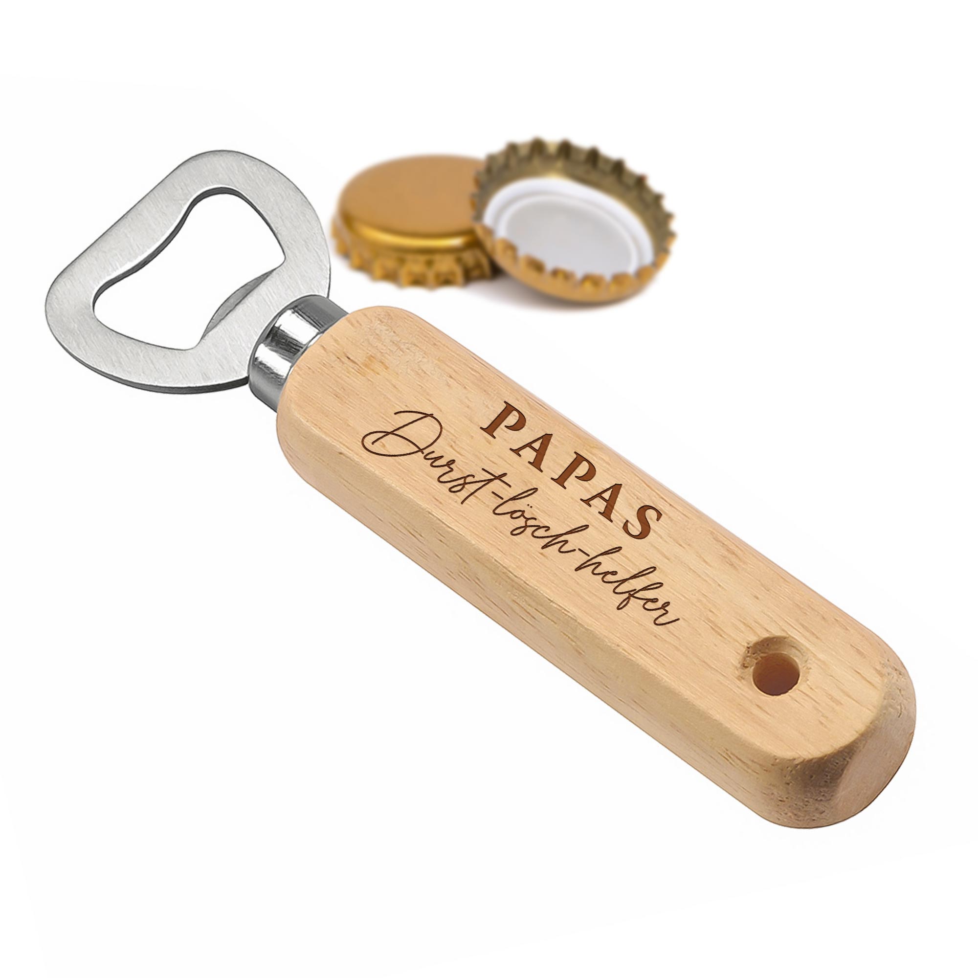 Personalisierter Flaschenöffner aus Holz