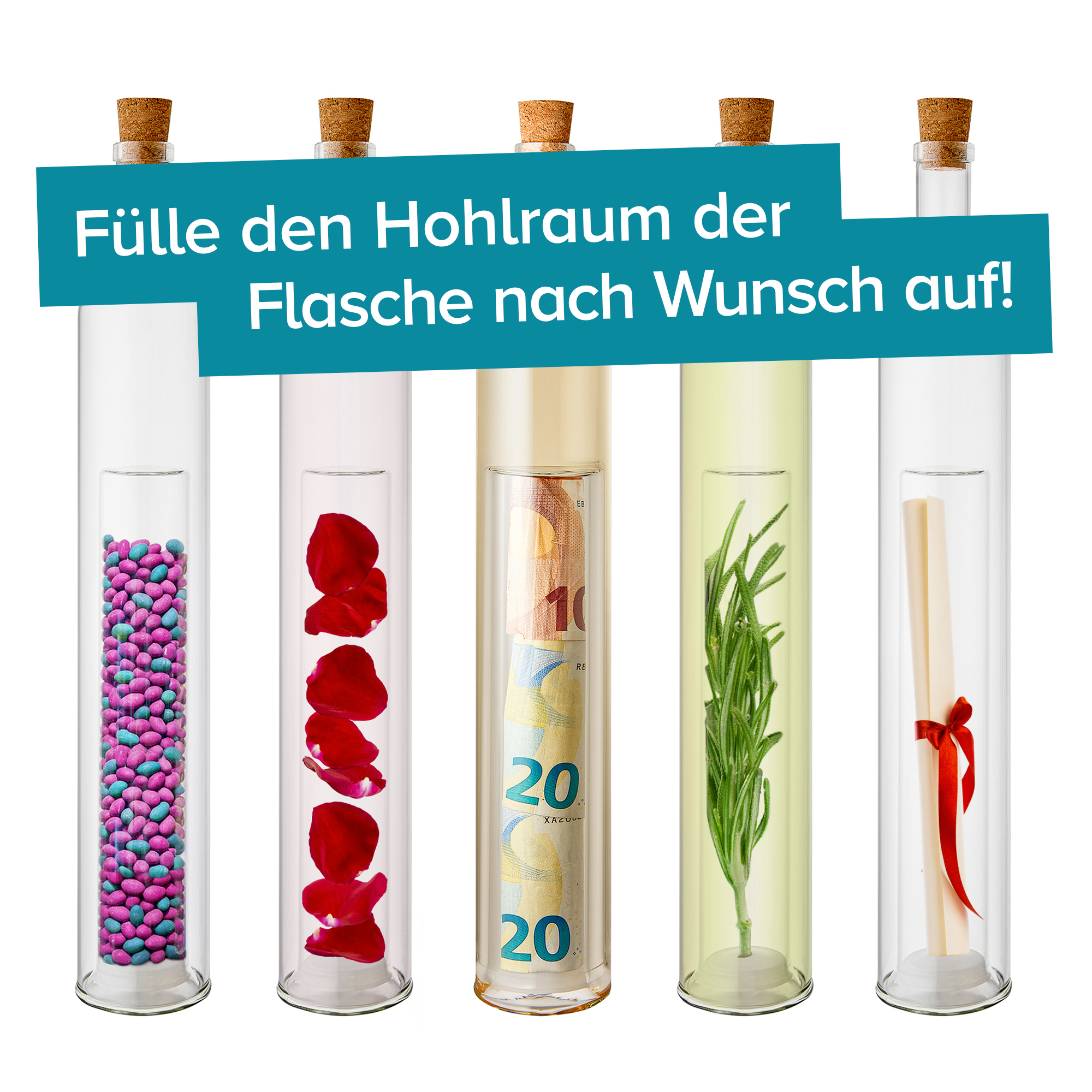 Geschenkflasche mit Hohlraum