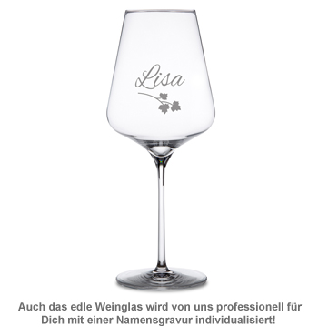 Weinhäppchen - Glas und Brettchen personalisiert 3295 - 2