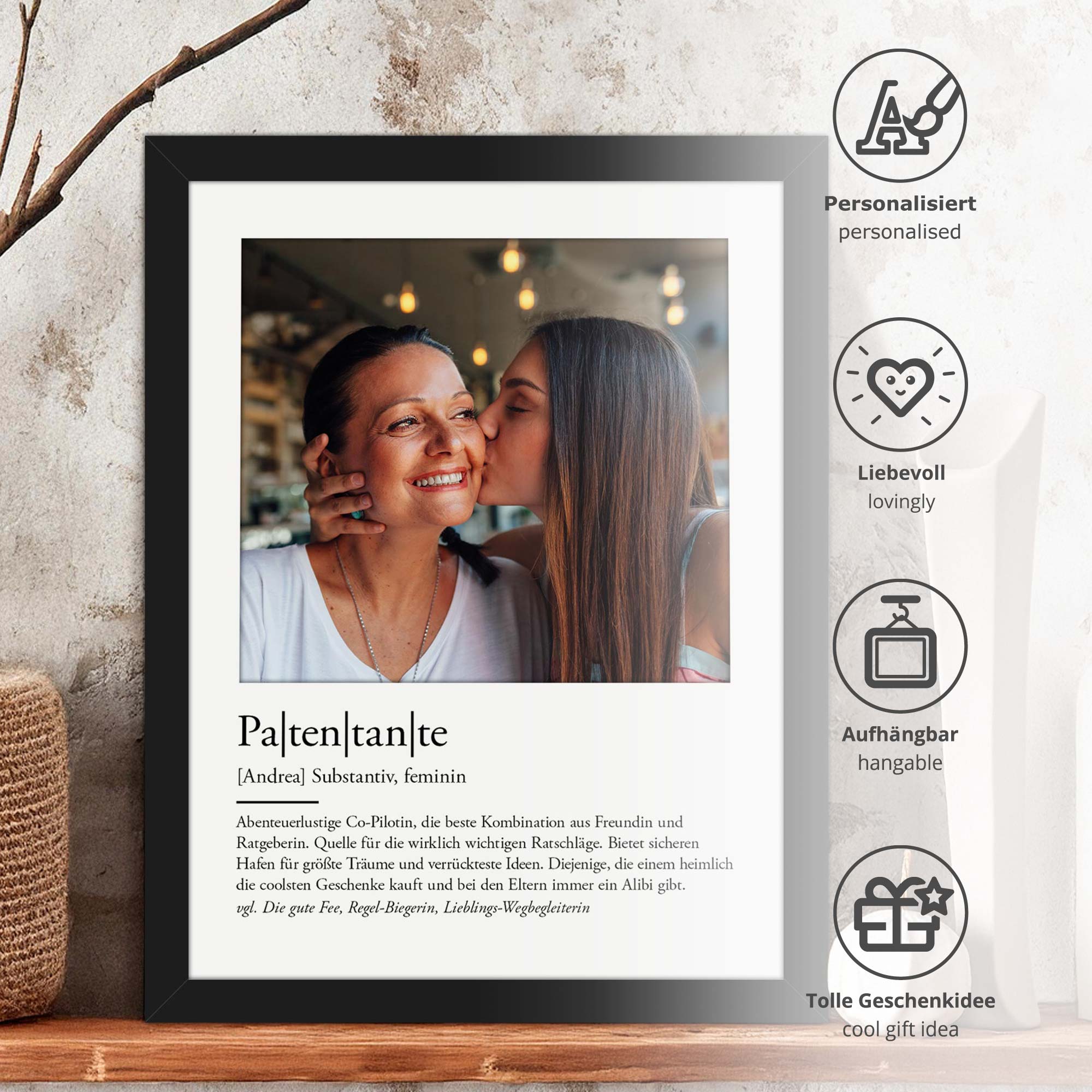 Definition Patentante - personalisiertes Bild mit Foto