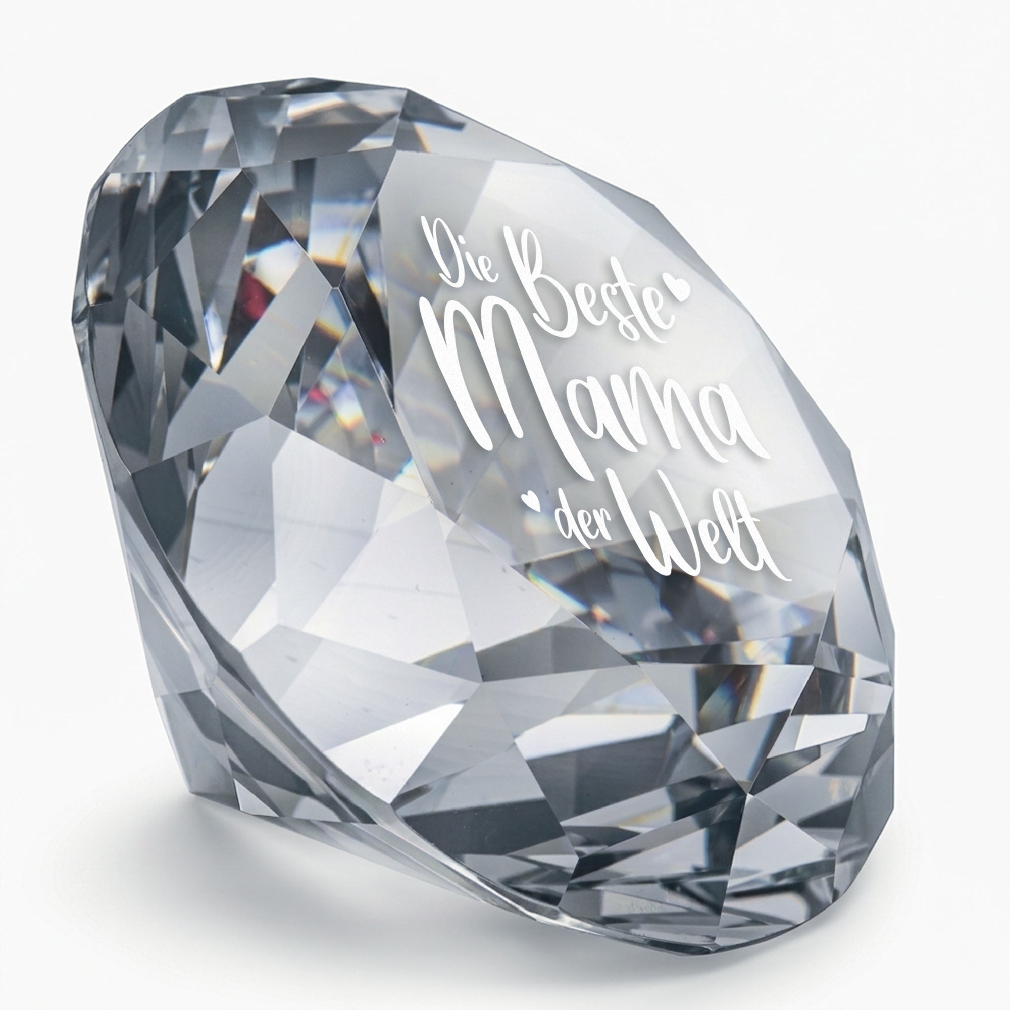 Diamant Kristall mit Gravur und Samtsäckchen - Beste Mama
