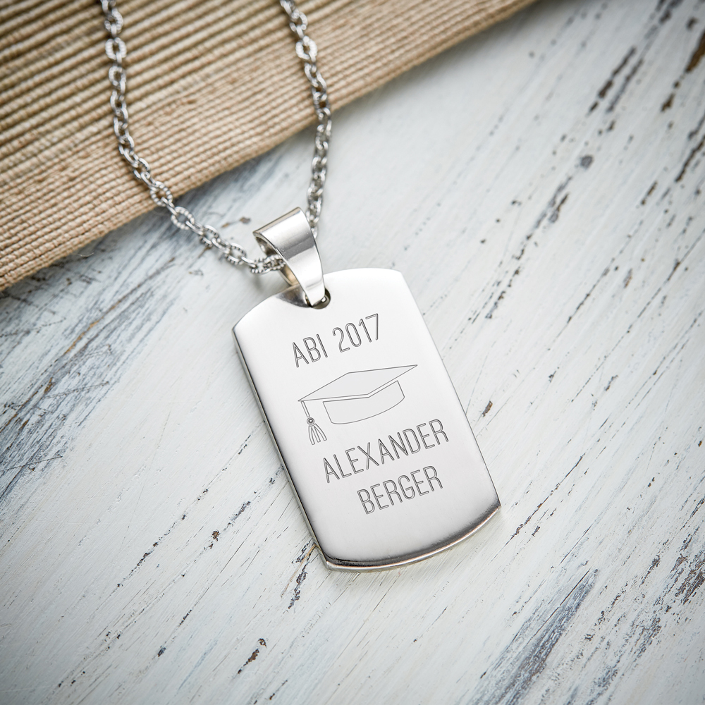 Army Dog Tag Kette mit Gravur - Abitur 3041 - 5