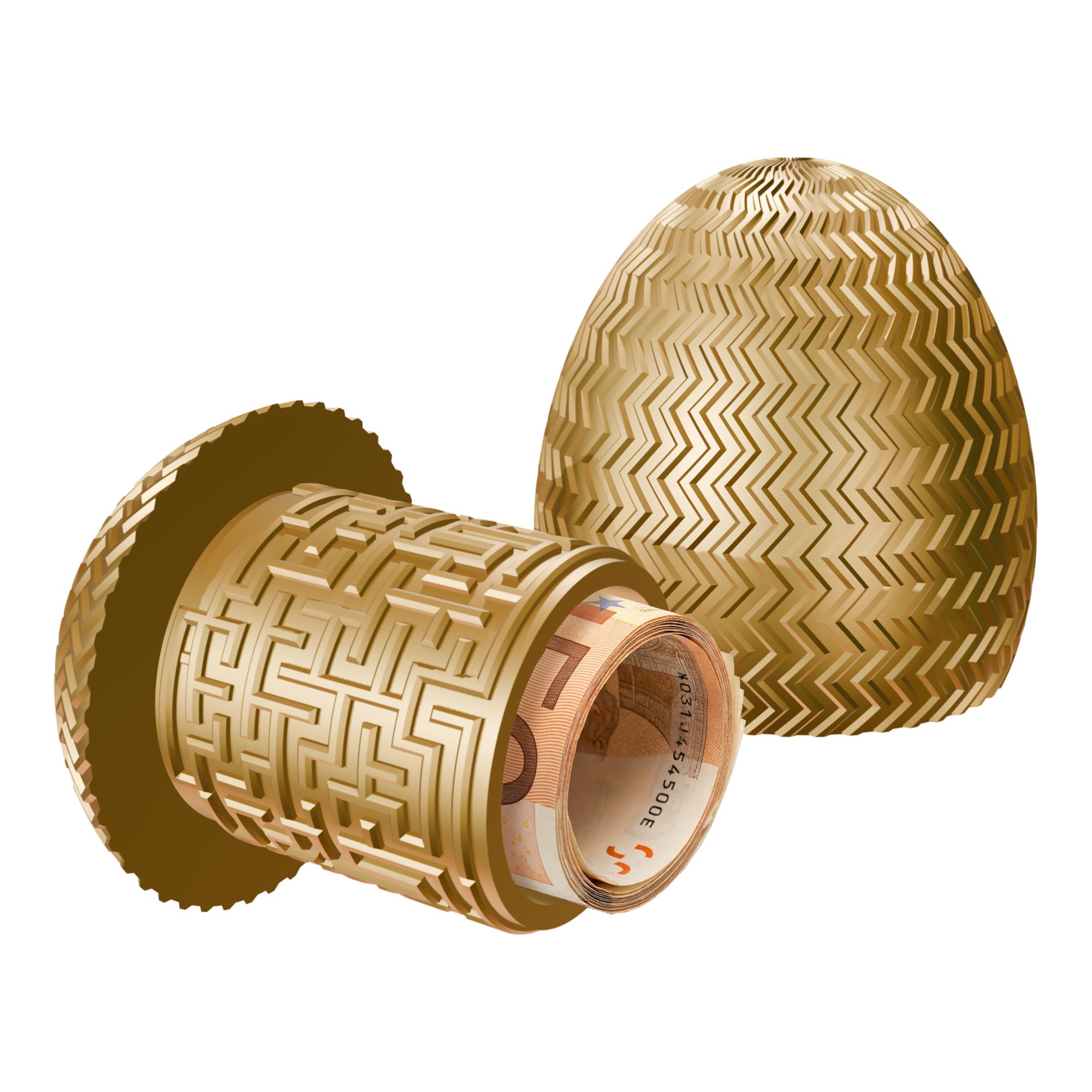 Labyrinthbox Ei – Geschenkverpackung für Geld & Gutscheine - Gold Labyrinthbox Ei – Geschenkverpackung für Geld & Gutscheine - Gold