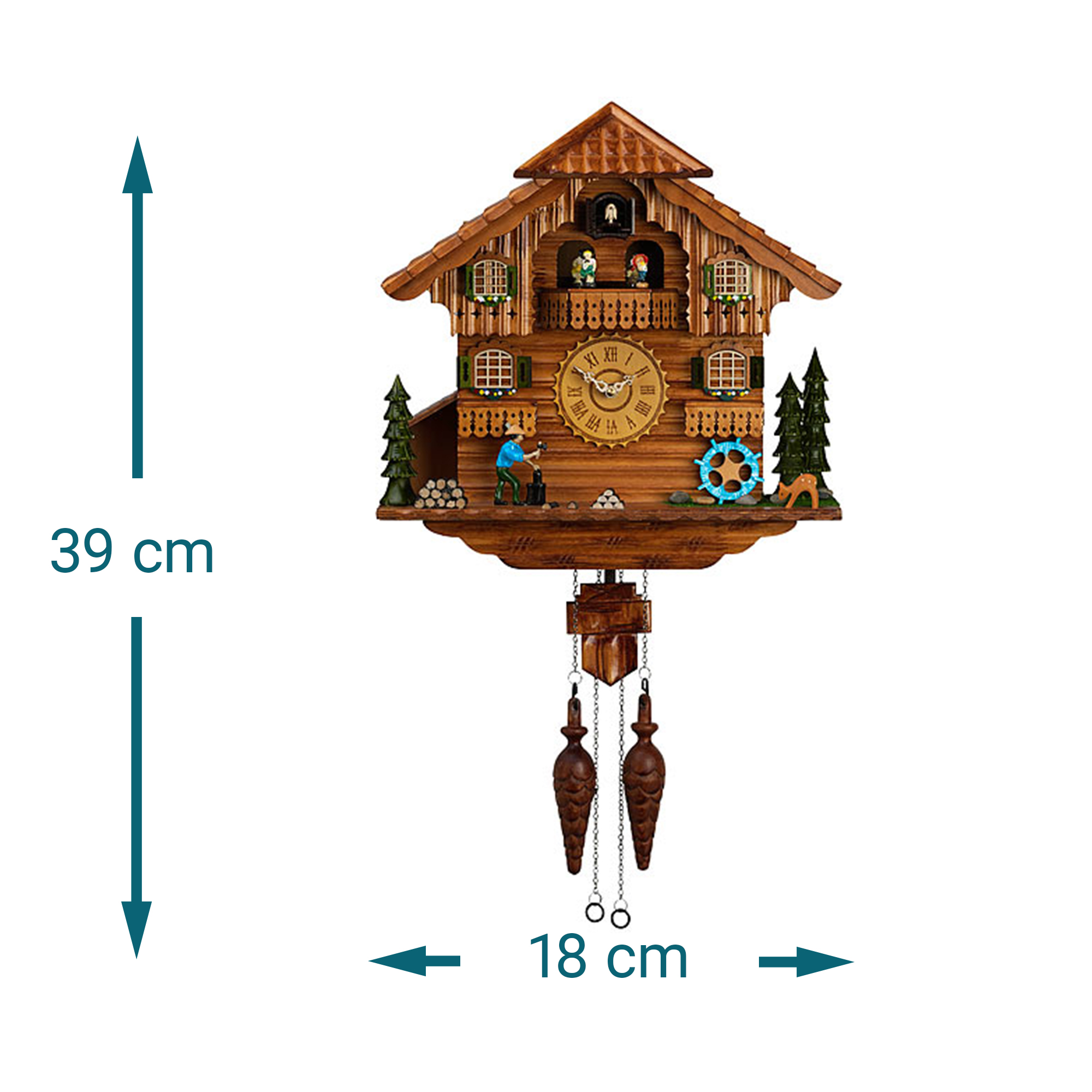 Schwarzwälder Kuckucksuhr aus Holz - handgeschnitzt