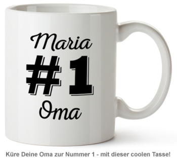 Personalisierte Tasse - Nummer 1 Oma 1812 - 1