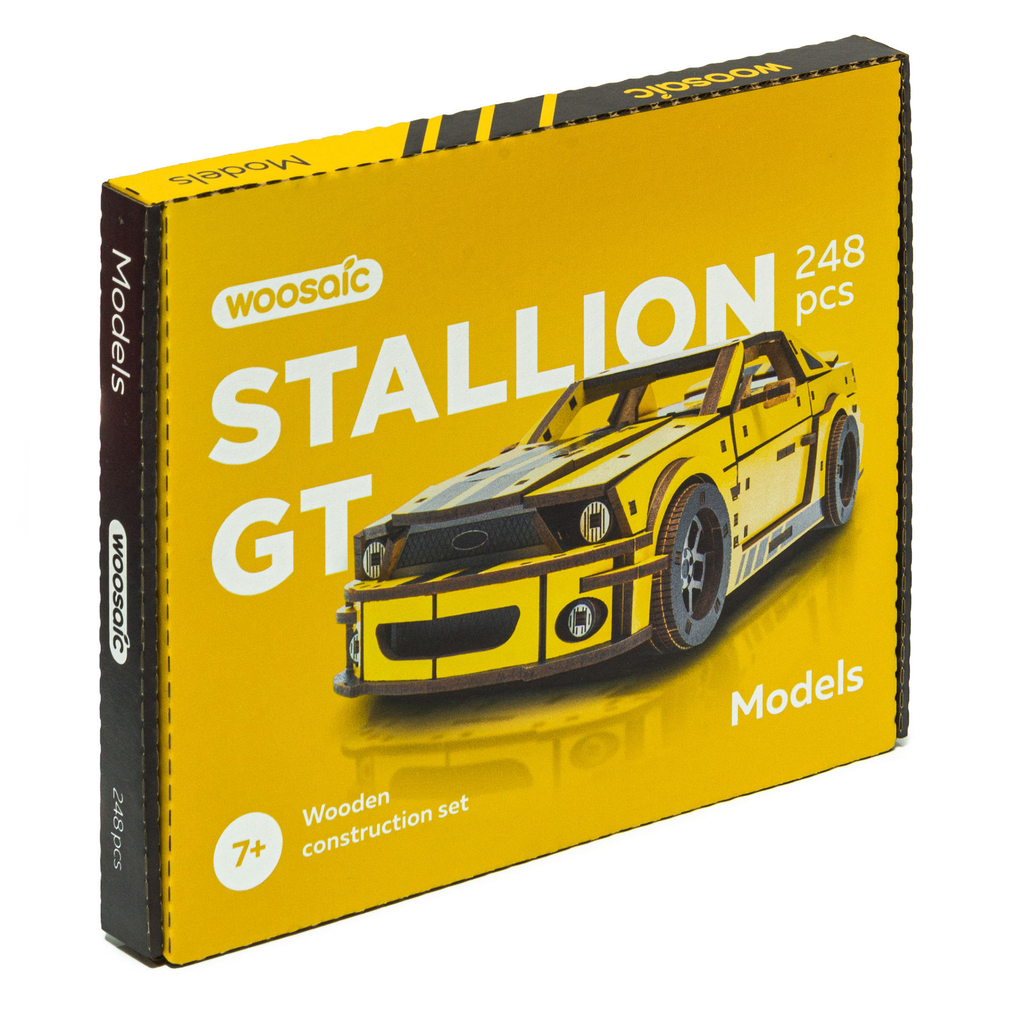 Holzpuzzle 3D - Auto - Stallion GT Gelb