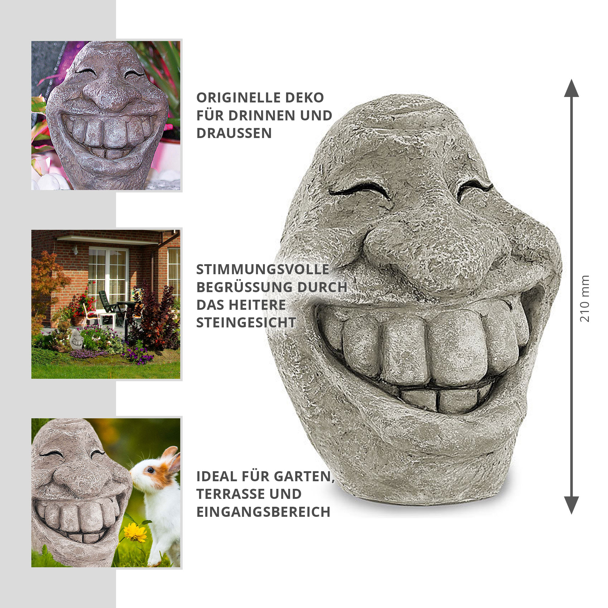 Deko Steinfigur - Smiley