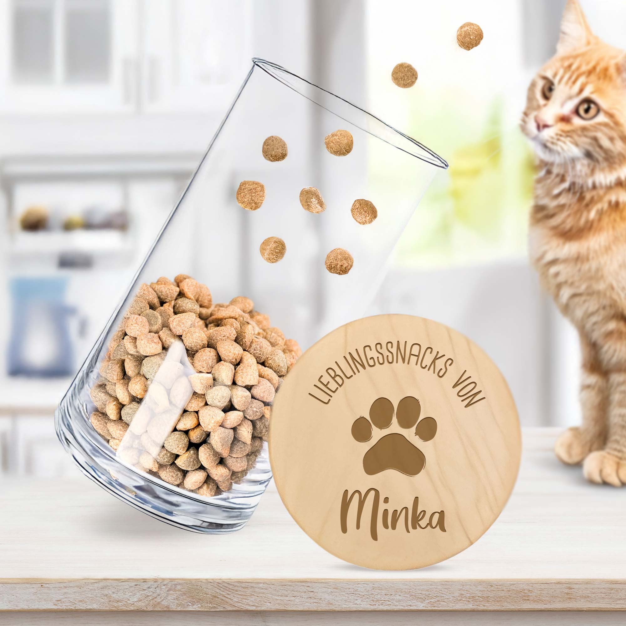 Vorratsglas mit Gravur - Katzensnacks Vorratsglas mit Gravur - Katzensnacks