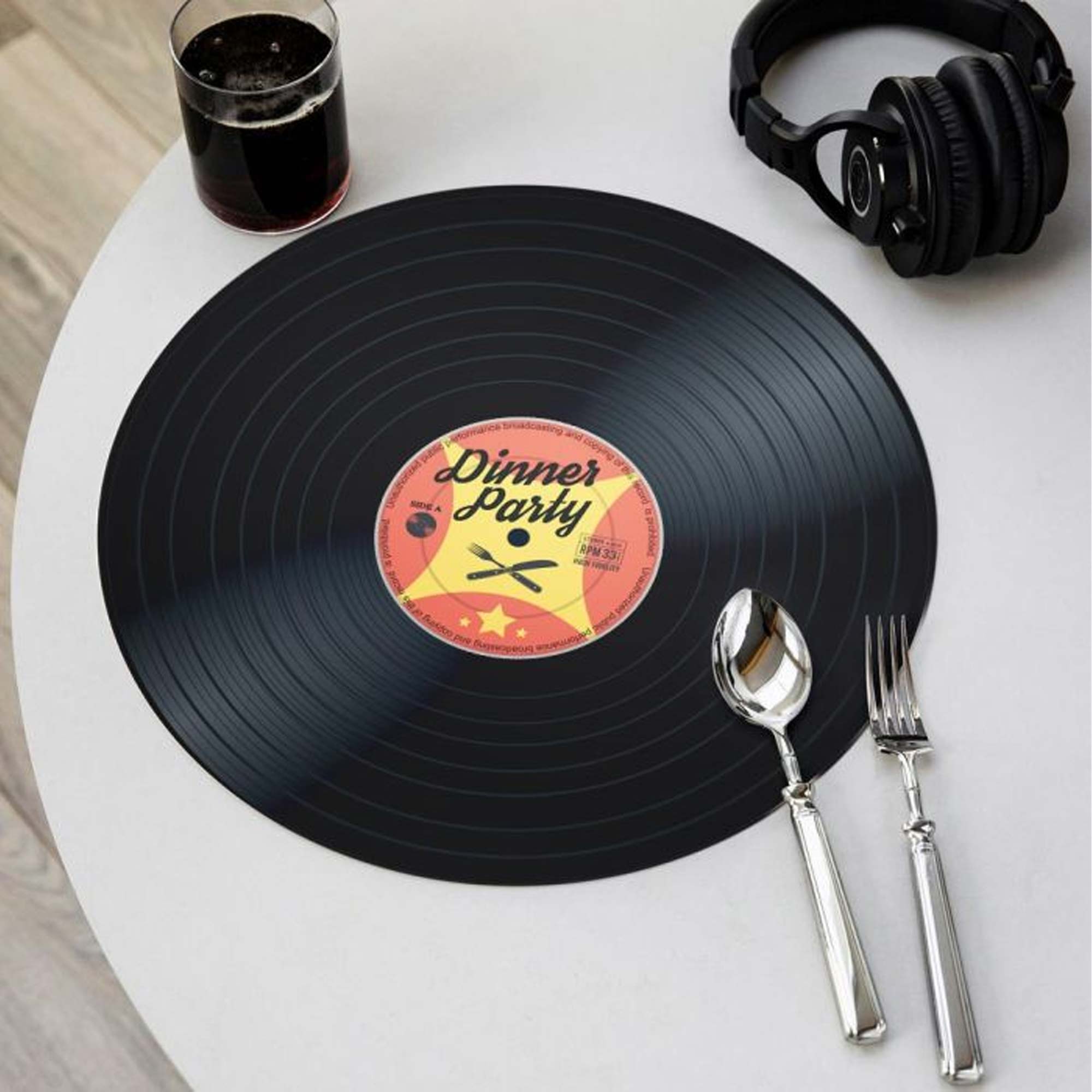 Tischset im Vinyl Schallplatten Look - 4-teilig