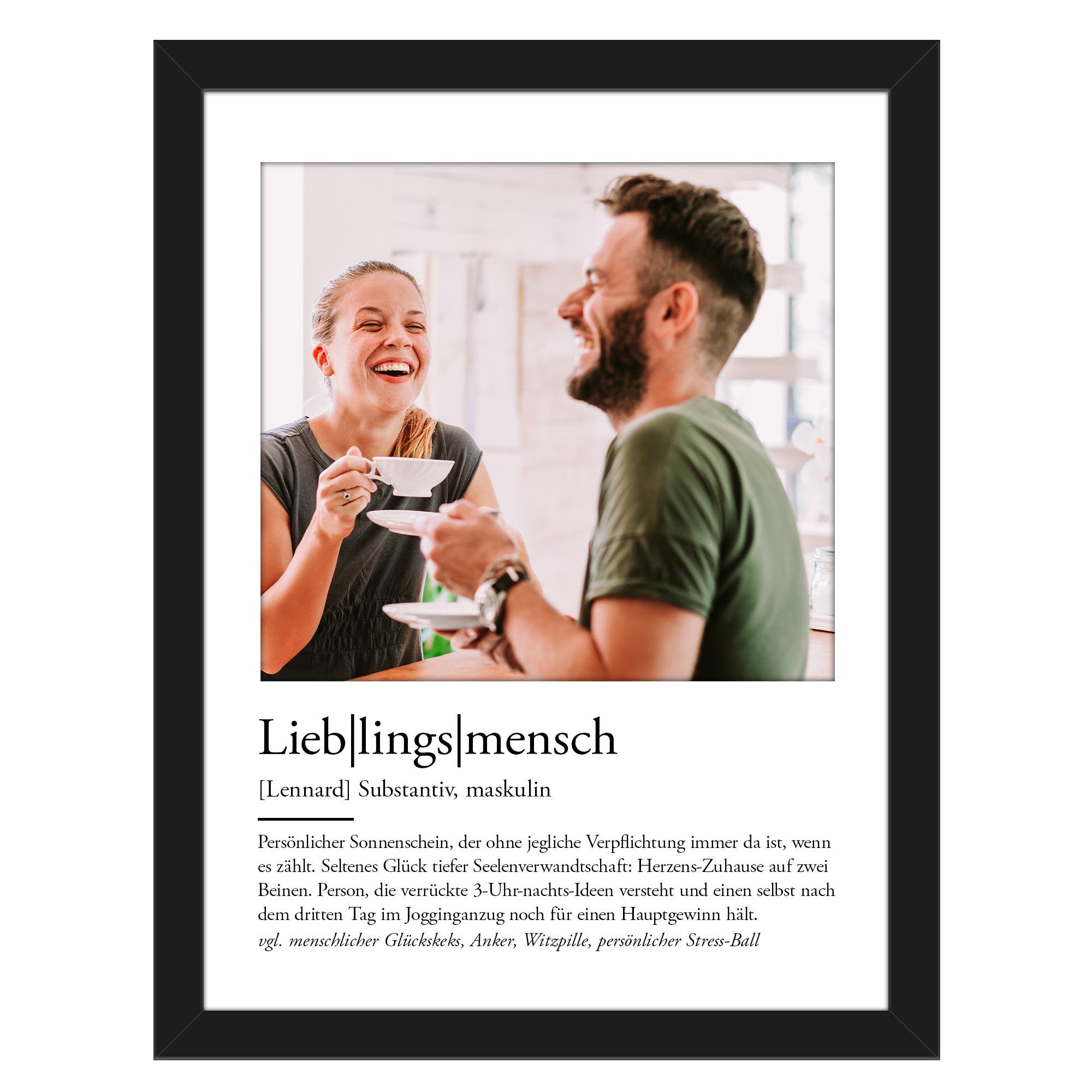Definition Lieblingsmensch - personalisiertes Bild mit Foto