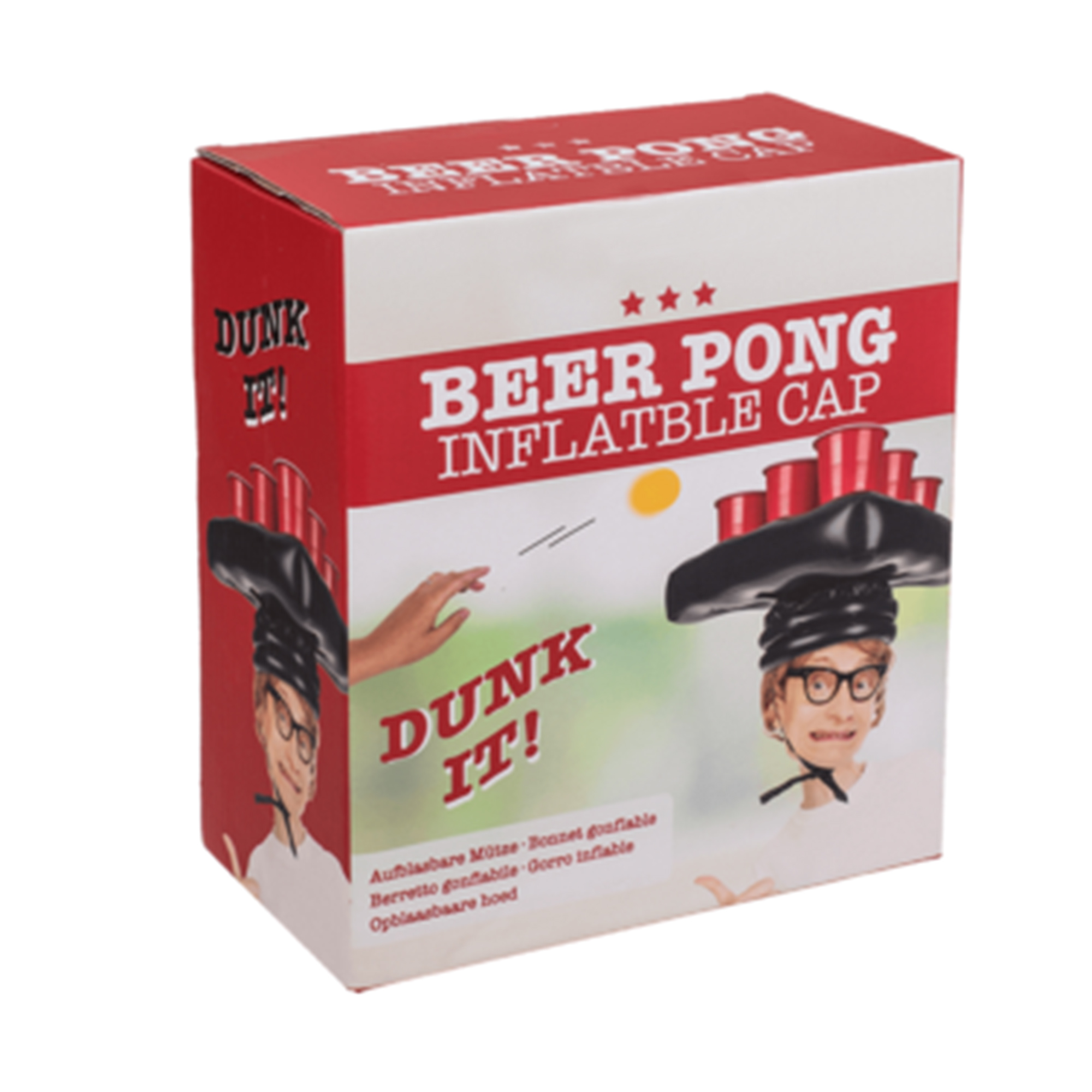 Aufblasbarer Bierpong Hut - Mini Beer Pong Set mit Bechern