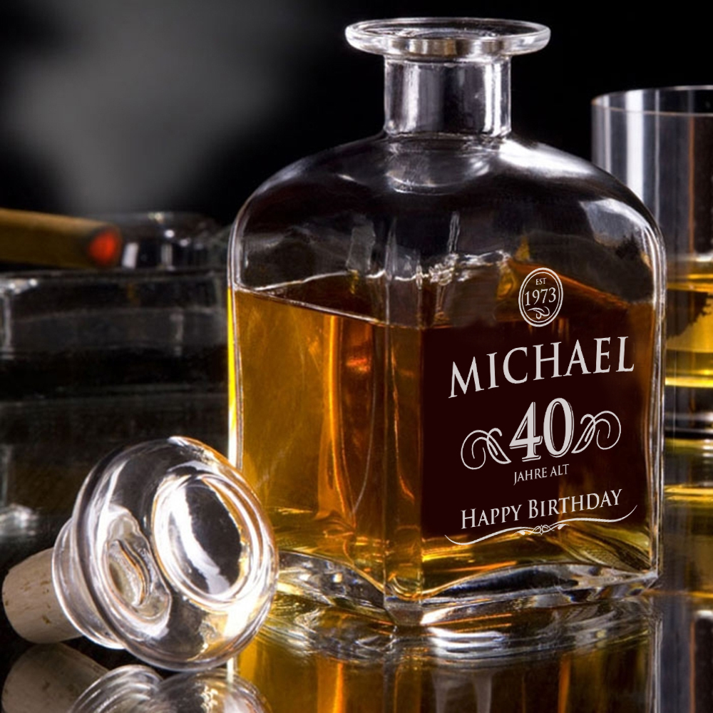 Whisky Karaffe 40. Geburtstag - elegant 1406