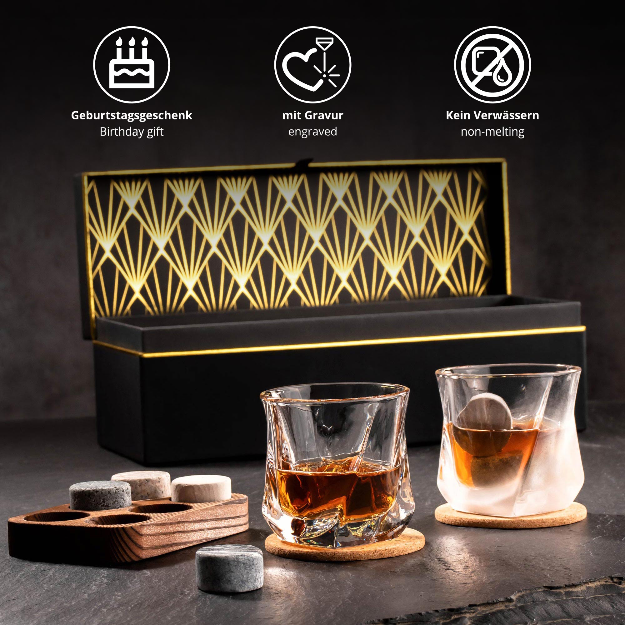 Whisky Geschenkset Deluxe personalisiert zum 30. Geburtstag